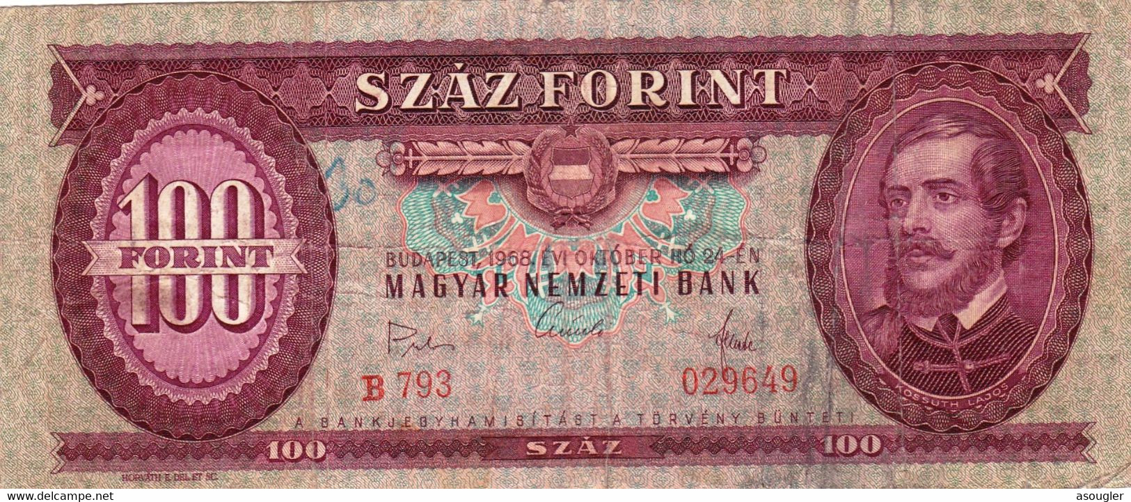 Hungary 100 Forint 1968 F P-171d "free Shipping Via Registered Air Mail" - Hongrie