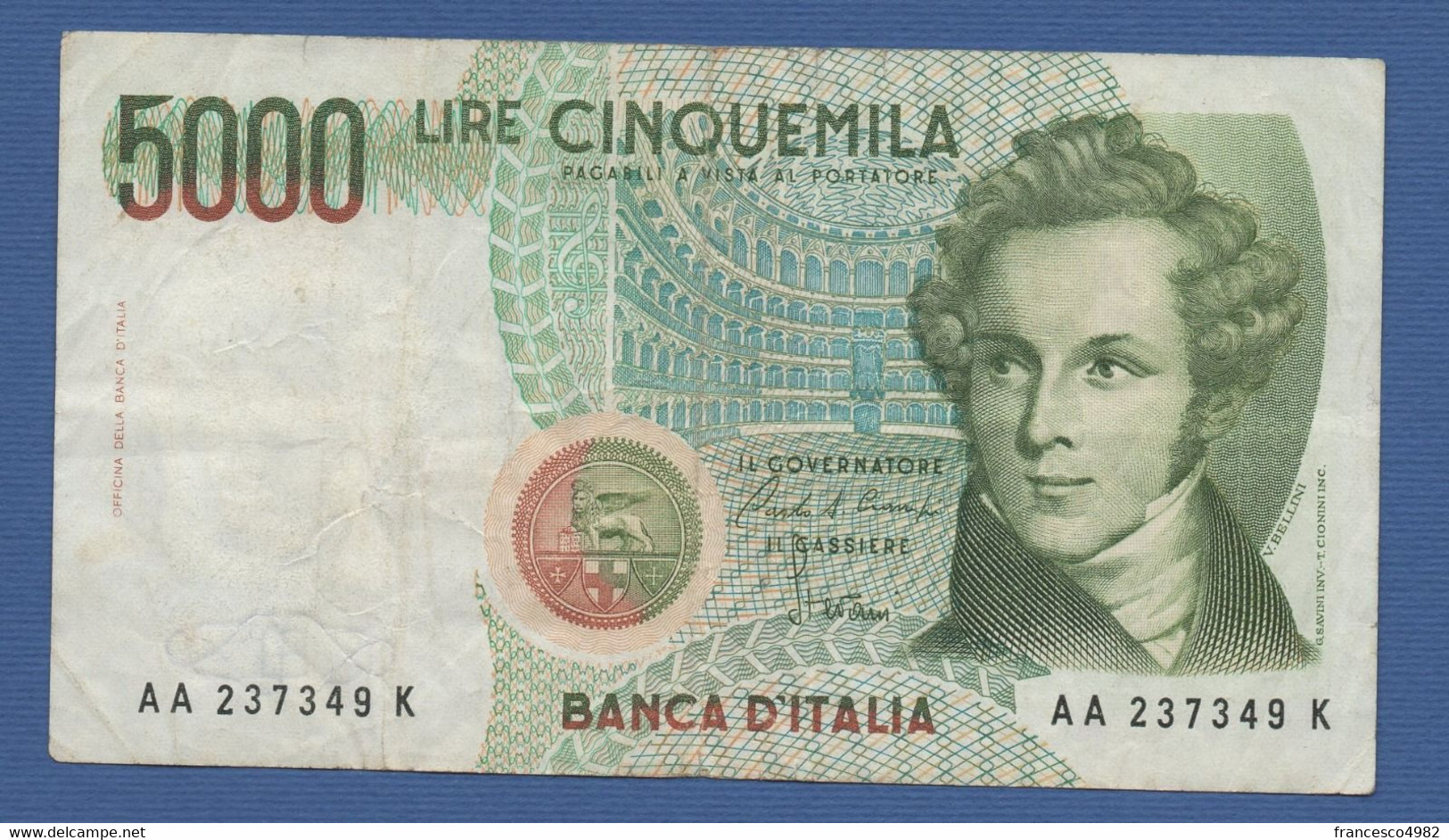 ITALY - P.111a – 5.000 LIRE 1985 -  Circolata - Serie AA-K - 5.000 Lire