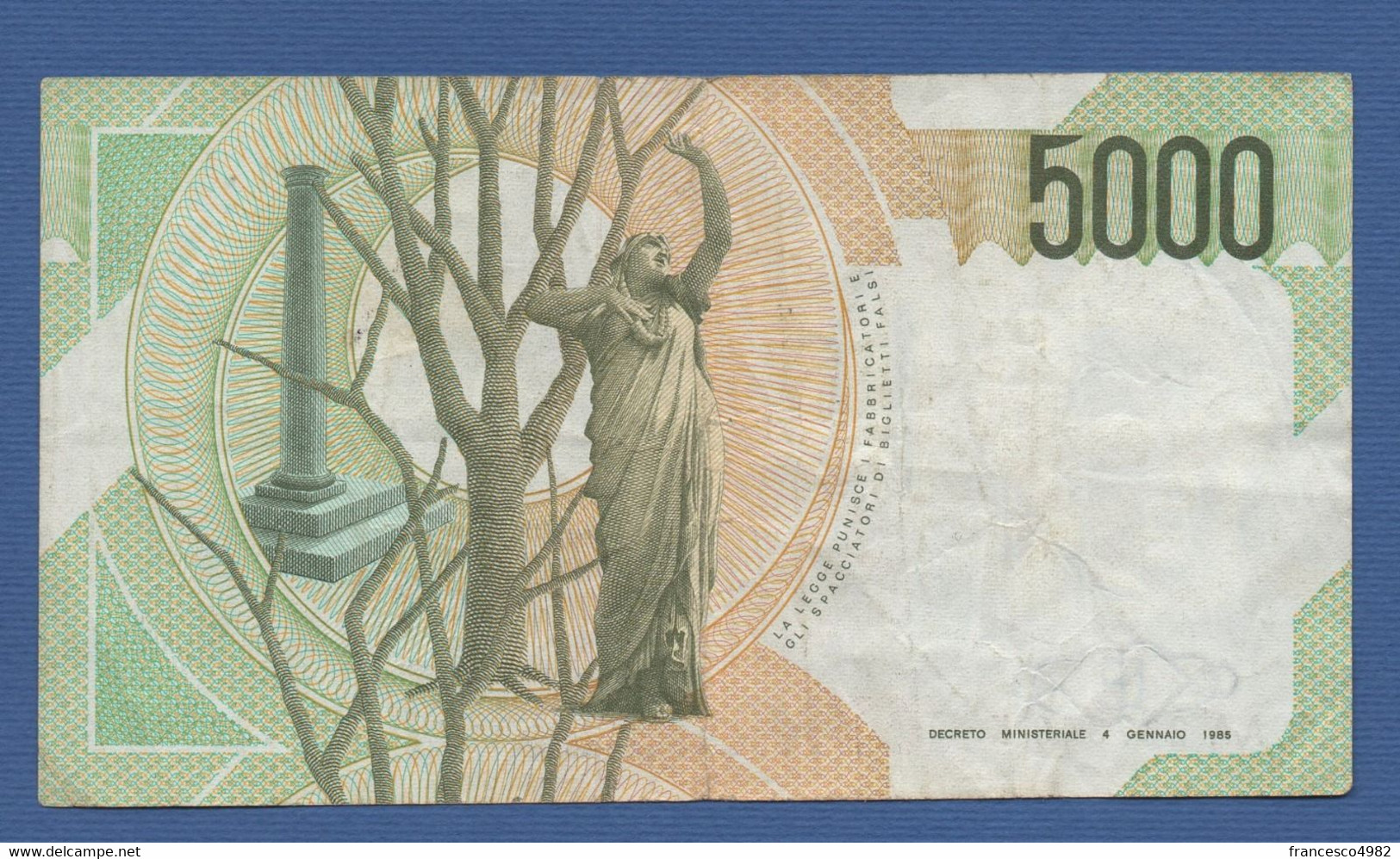 ITALY - P.111a – 5.000 LIRE 1985 -  Circolata - Serie AA-K - 5000 Lire