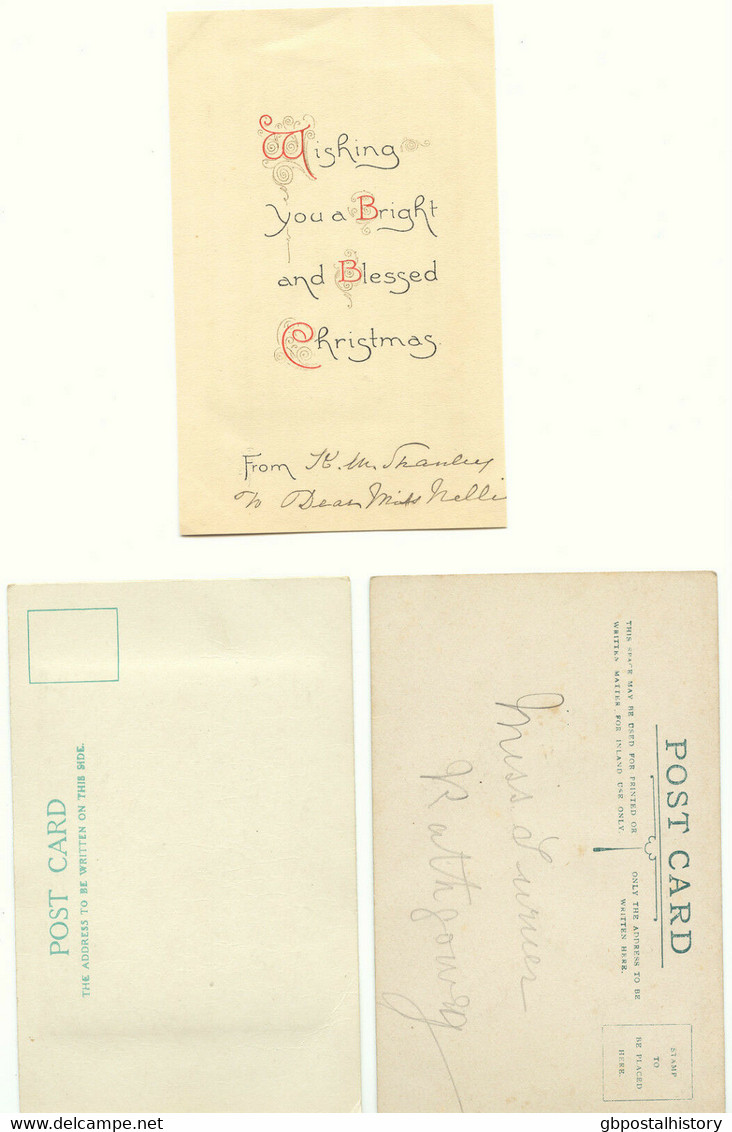 GB 1905/1921 Weihnachten/Christmas, 3 Verschiedene Handmade/selbtsgemachte AK's - Other & Unclassified