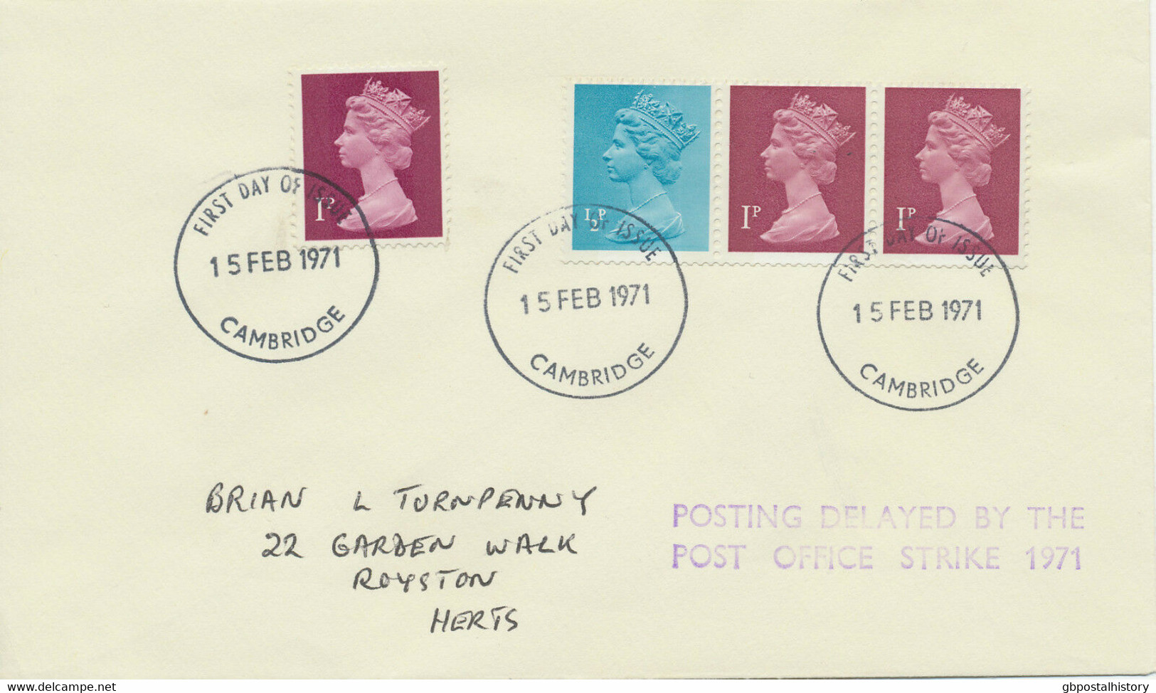 GB 1971 Machin Decimal 1 P Together W Coilstrip 1/2P+1P+1P Superb FDC - Machin-Ausgaben