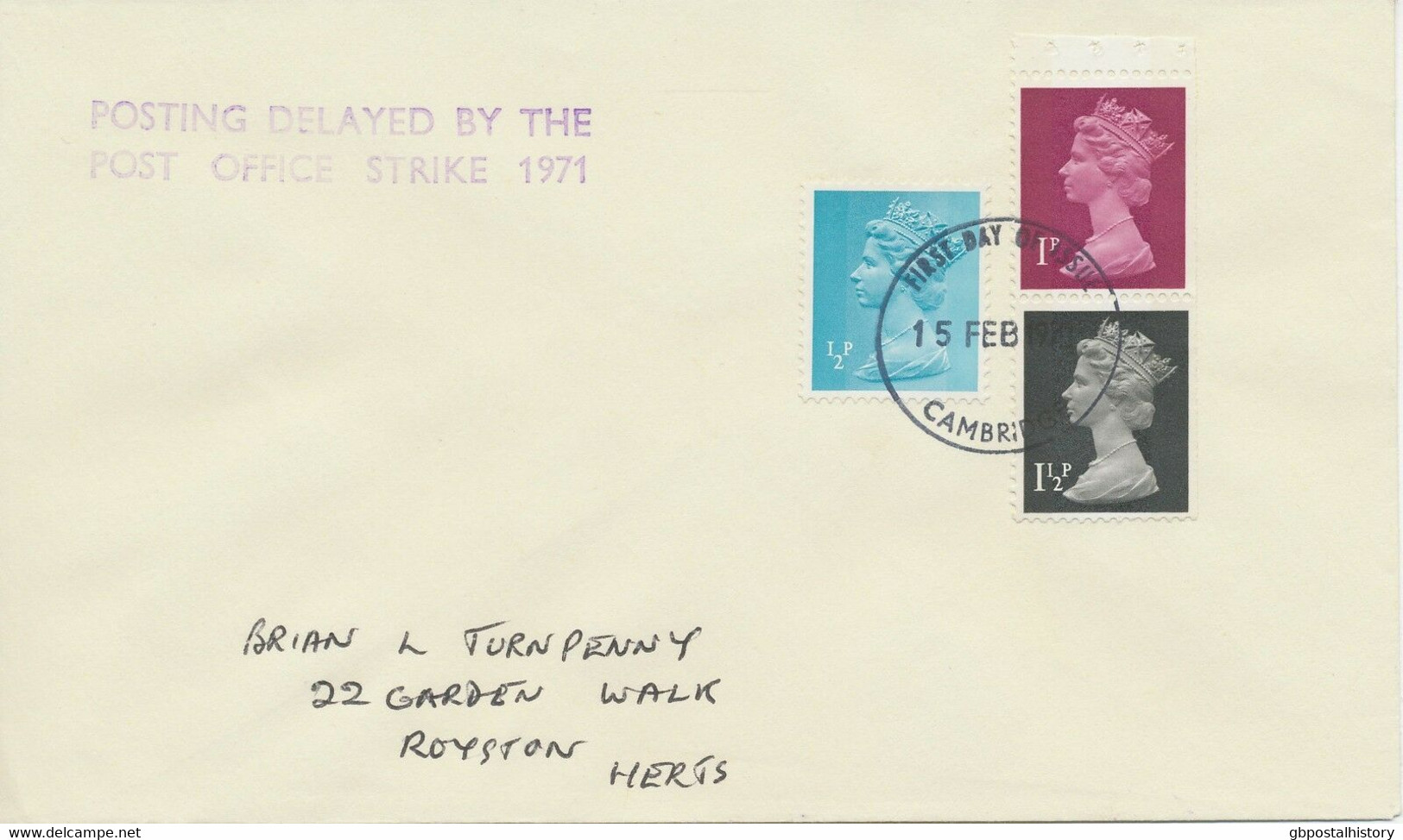 GB 1971 Machin Decimal 1/2P + 1P +1 1/2P Se-tenant NEW POSTAGE RATE 3 P FDC - Machin-Ausgaben