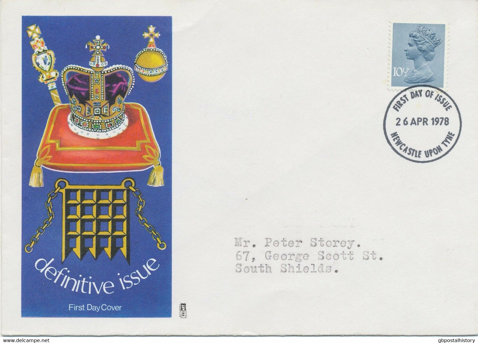 GB 1978 Machin 10 1/2 P Dull Blue Superb Ill. FDC FDI-CDS "NEWCASTLE UPON TYNE" - Machins