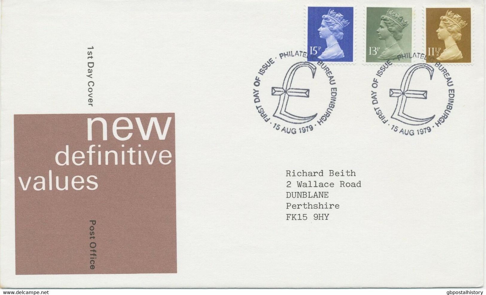 GB 1979 Machin 11 1/2, 13 And 15 P Superb FDC Special Handstamp-CDS "EDINBURGH" - Machins