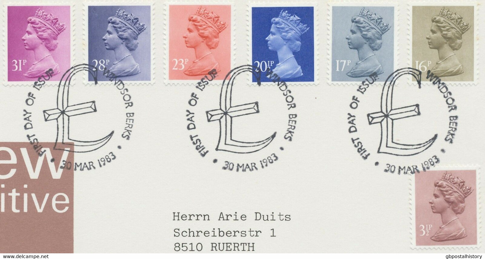 GB 1983 Machin New Colours + New Values FDC WINDSOR BERKS FDI Special Handstamp - Machin-Ausgaben