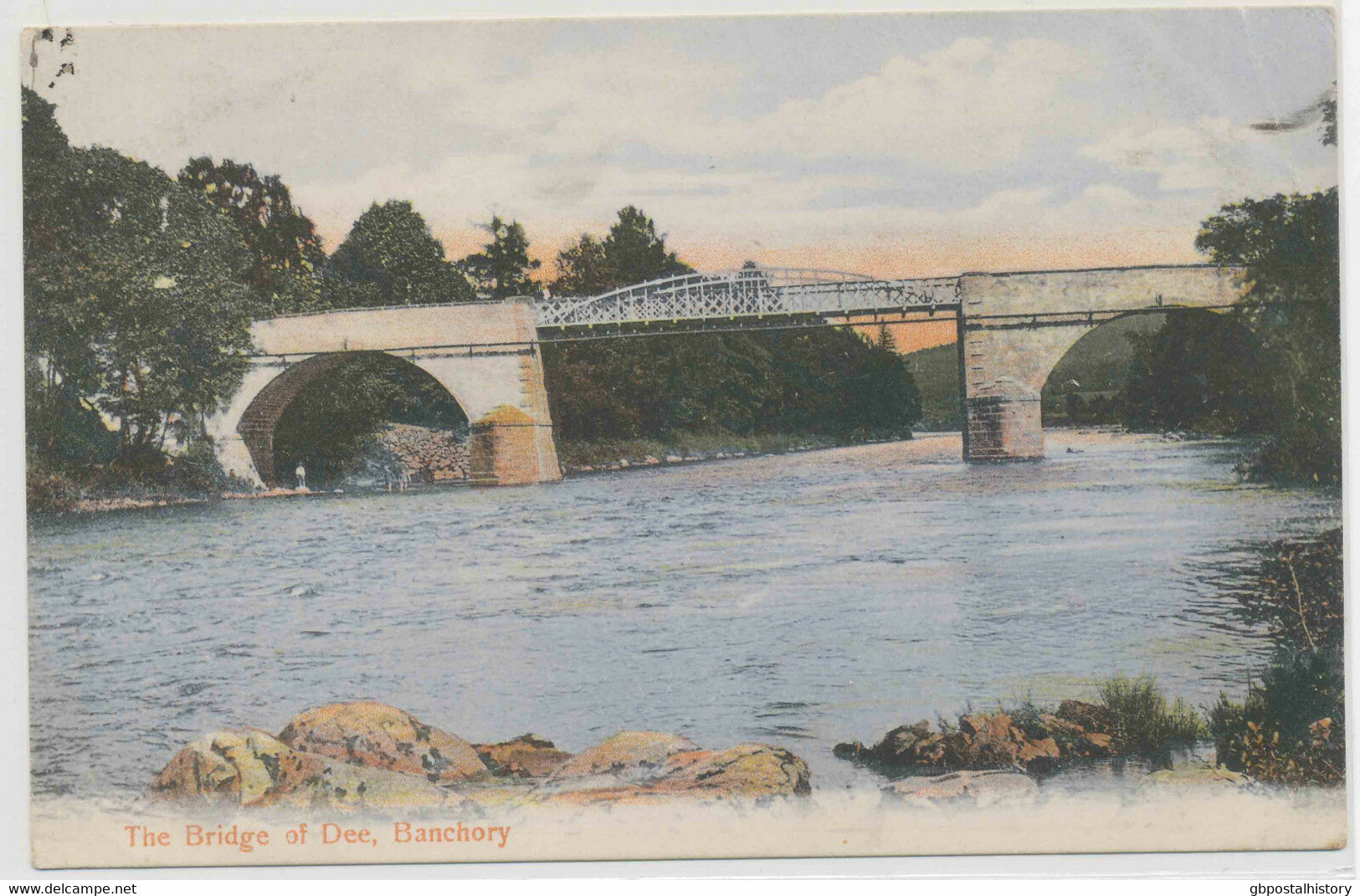 GB "BANCHORY / 35" (28mm Code "12 45 PM") Fine Col Pc (The Bridge Of Dee) 1905 - Escocia