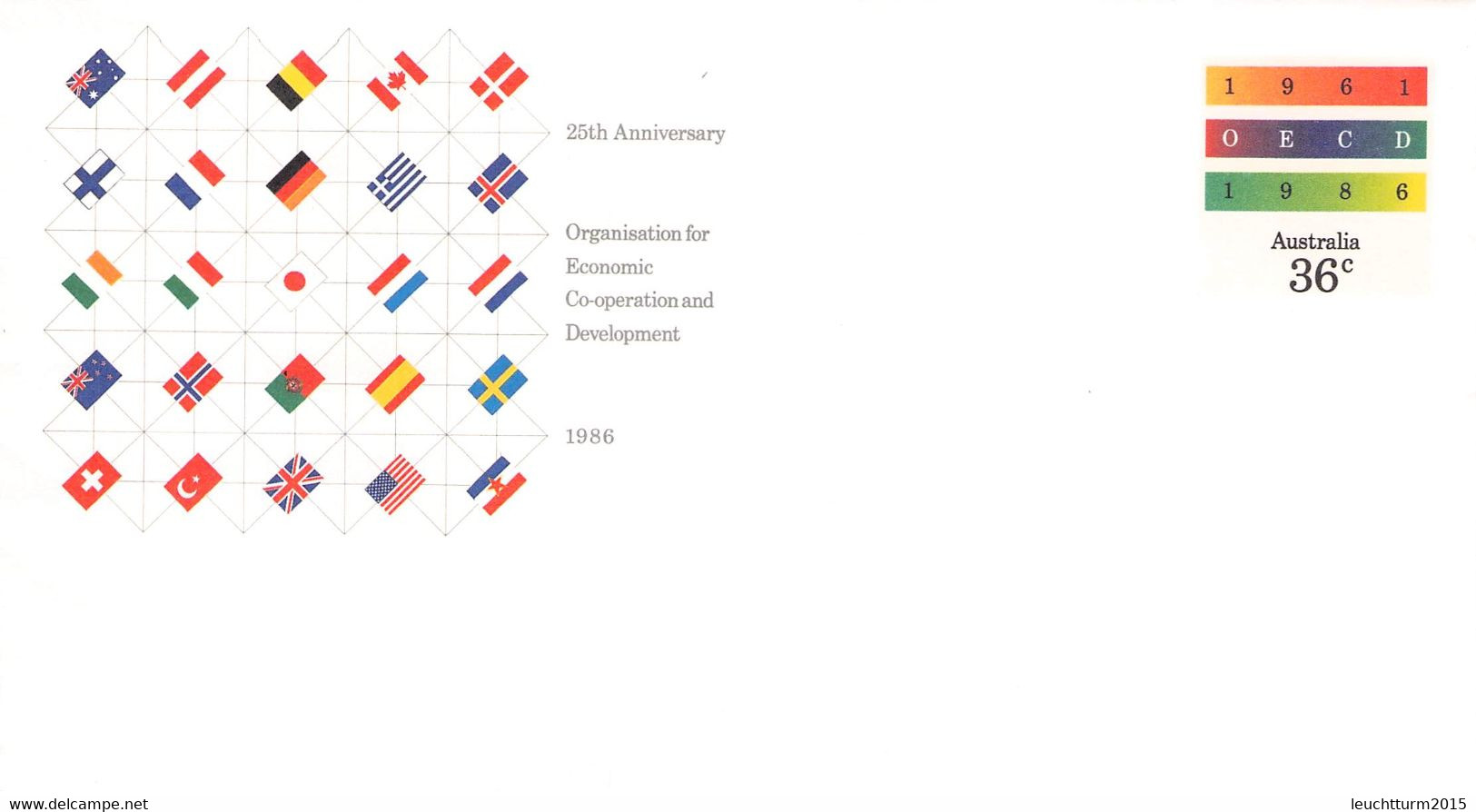 AUSTRALIA - Stationary ENVELOPE 36c OECD 1986 Unc /QD42 - Postal Stationery
