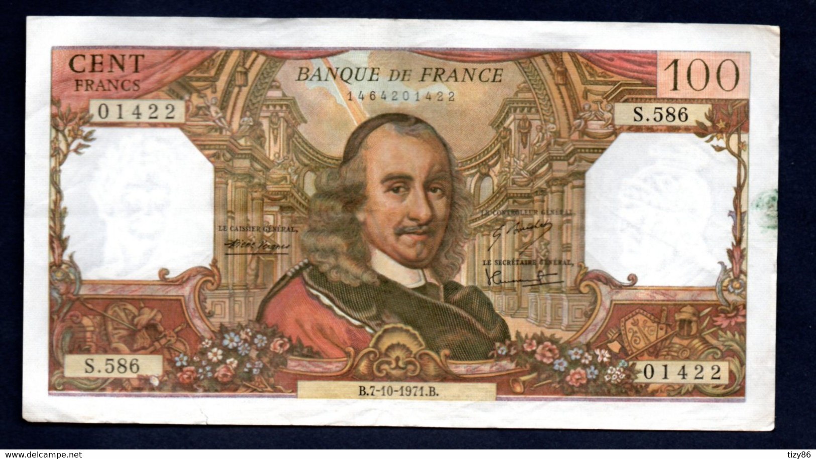 Banconota Francia 100 Francs 7-10-1971 (circolata) - 100 F 1964-1979 ''Corneille''