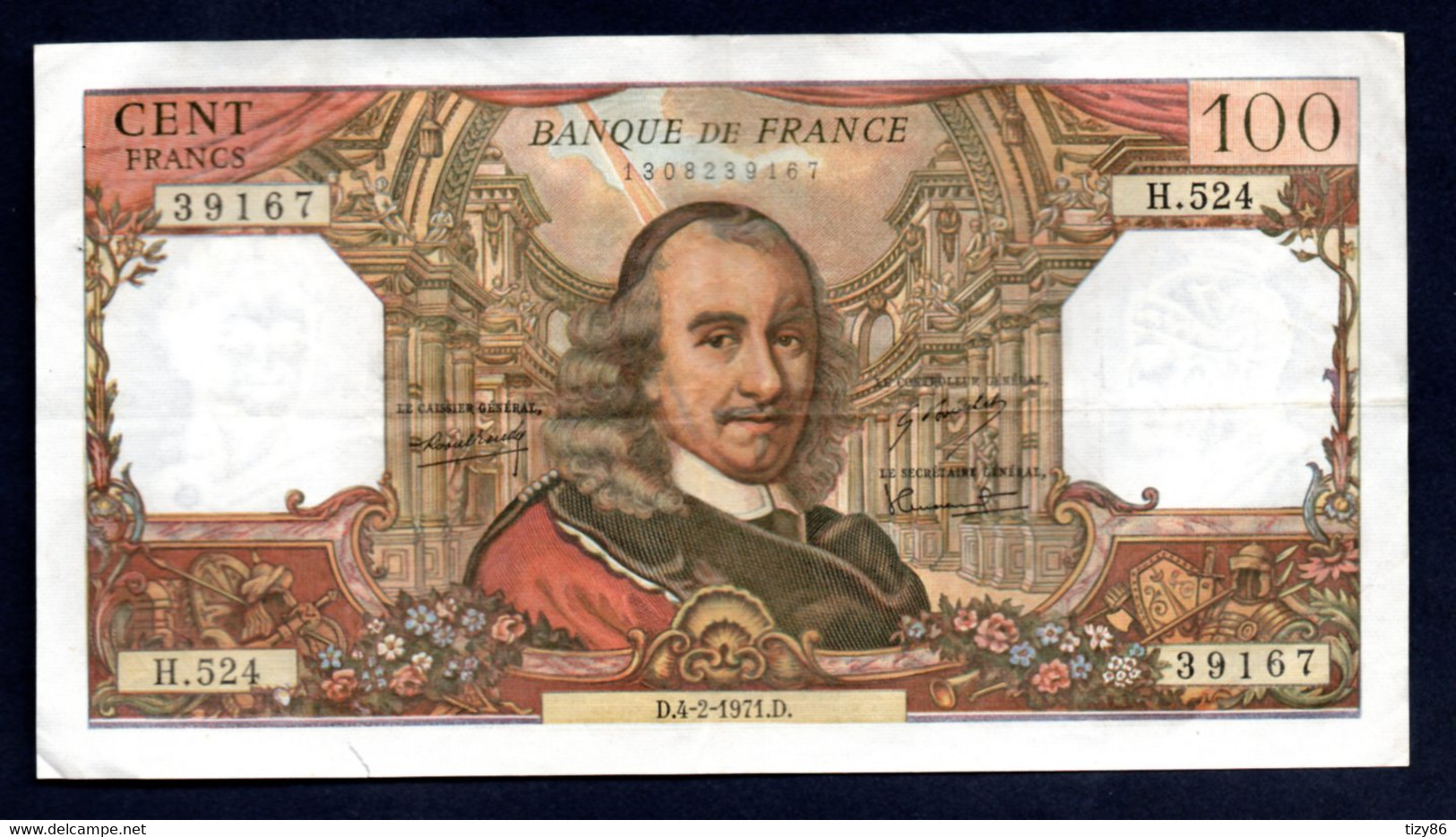 Banconota Francia 100 Francs 4-2-1971 (circolata) - 100 F 1964-1979 ''Corneille''