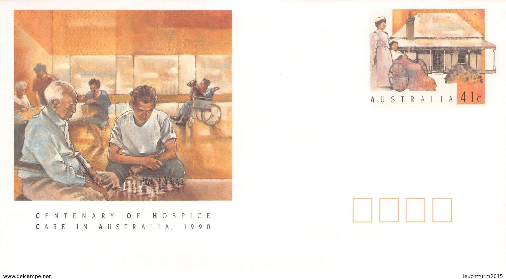 AUSTRALIA - Stationary ENVELOPE 41c HOSPICE CARE 1990 Unc /QD47 - Postwaardestukken