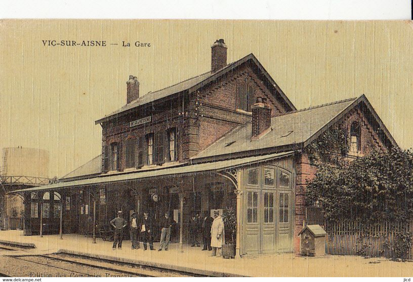 02- Vic Sur Aisne  La Gare  Carte Toilee - Vic Sur Aisne