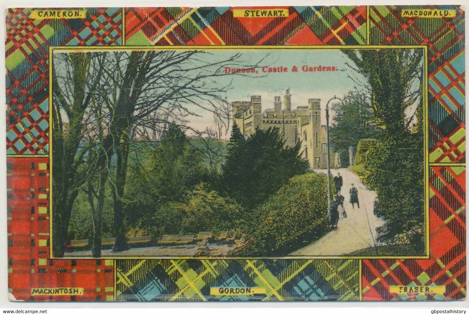 GB "DUNOON / 121" (27 Mm Code "12 45 PM") VF Coloured Pc (Dunoon Castle) 1908 - Escocia