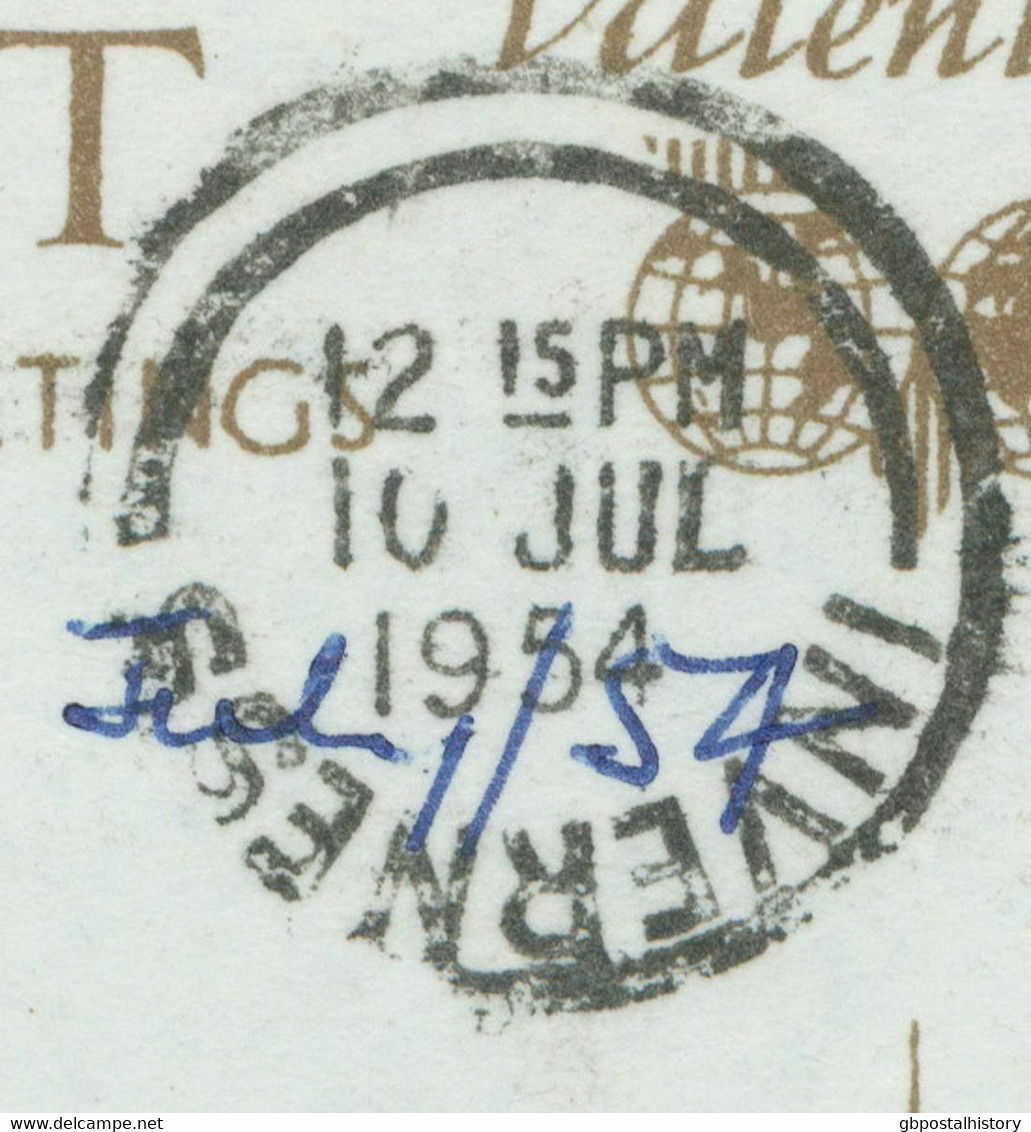 GB „INVERNESS“ Machine Postmark On RP Pc Extremely Rare POSTMARK-ERROR INVERTED - Scotland