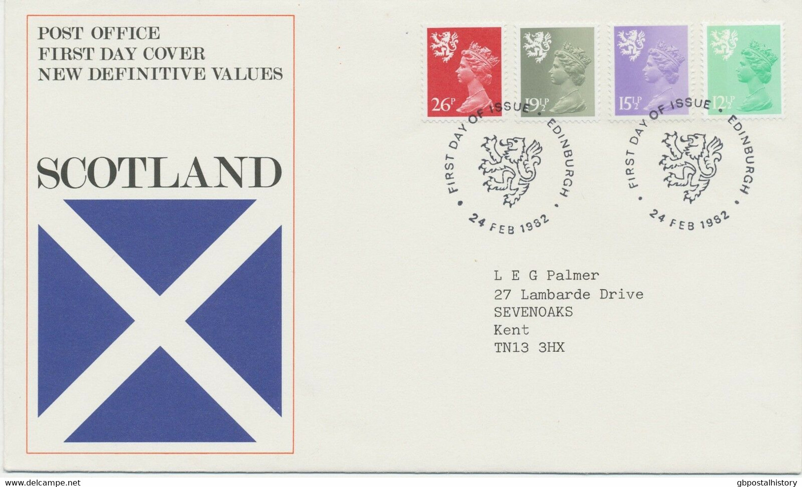 GB REGIONALS SCOTLAND 1982 Machin 12 1/2 P, 15 1/2 P, 19 1/2 P On FDC EDINBURGH - Escocia