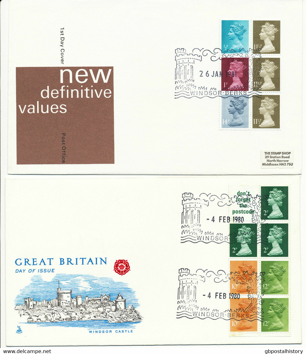 GB 1975/81 Machin Decimal Coils (3) And Booklet Panes (10) On 13 Different FDC Cat. Collecting BFDC 2005 Already GBP 220 - Booklets