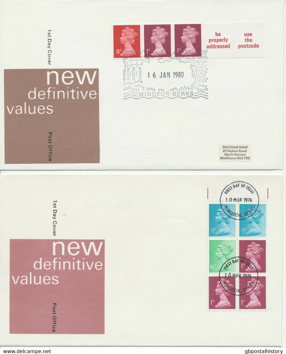 GB 1975/81 Machin Decimal Coils (3) and Booklet Panes (10) on 13 different FDC Cat. Collecting BFDC 2005 already GBP 220
