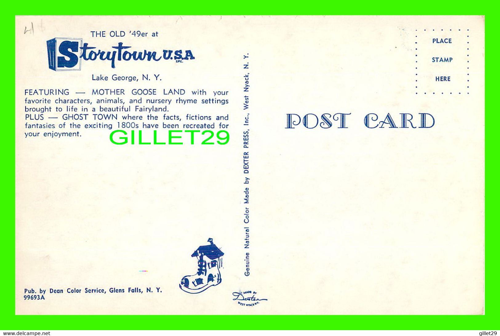 LAKE GEORGE, NY - THE OLD 49er   AT STORYTOWN U.S.A. INC - DEXTER PRESS INC - - Lake George