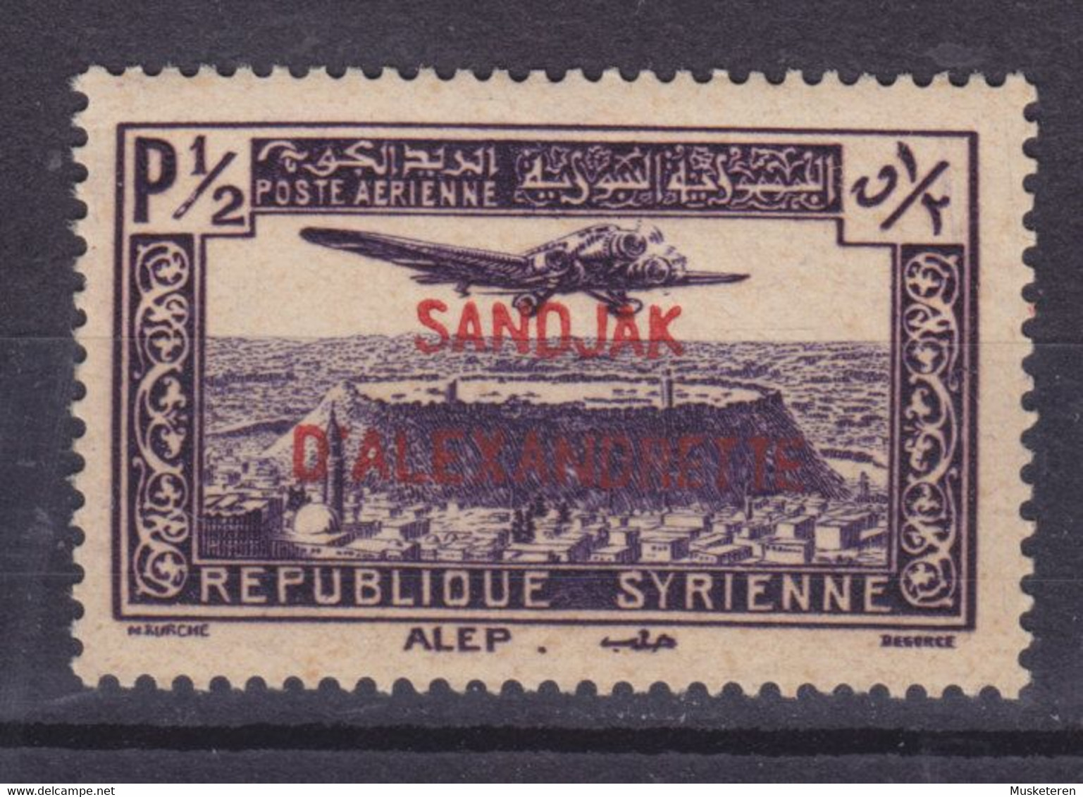 Alexandrette 1938 Mi. 13    ½ Pia Syria APoste Arienne Flugpost Overprinted 'Sandjak D'Alexandrette', MH* - Nuovi