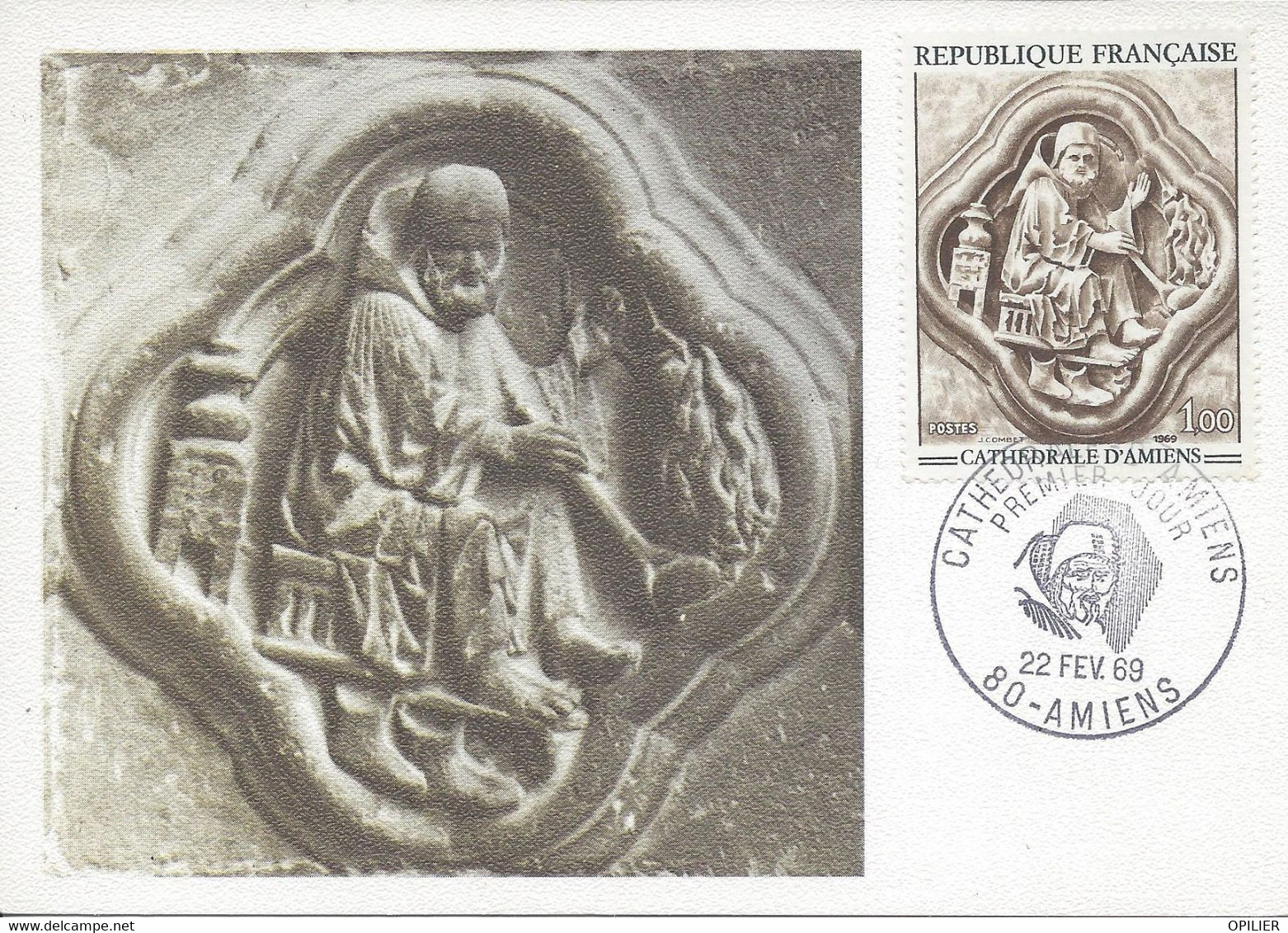 Carte Maximum Cathédrale D'Amiens 1969 Carte édition Bourgogne - 1960-1969