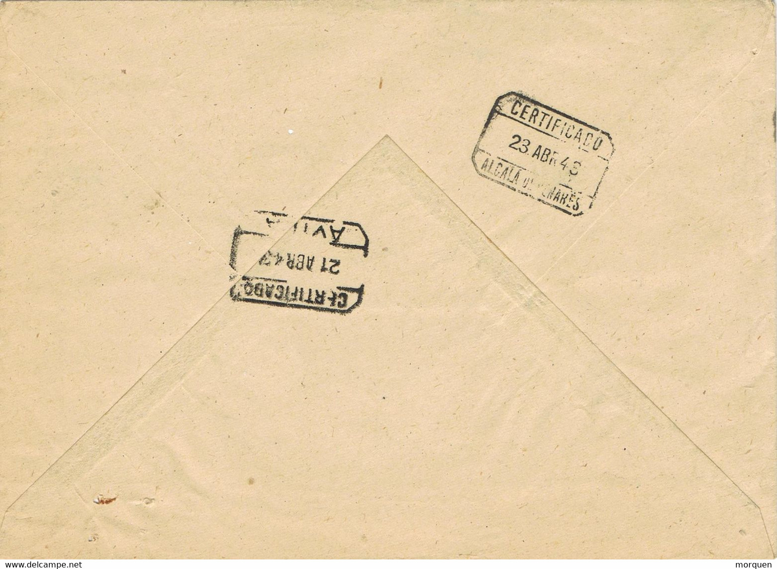 39613. Carta Certificada EL OSO (Avila) 1943 A Alcala De Henares, Regimiento Infanteria - Briefe U. Dokumente