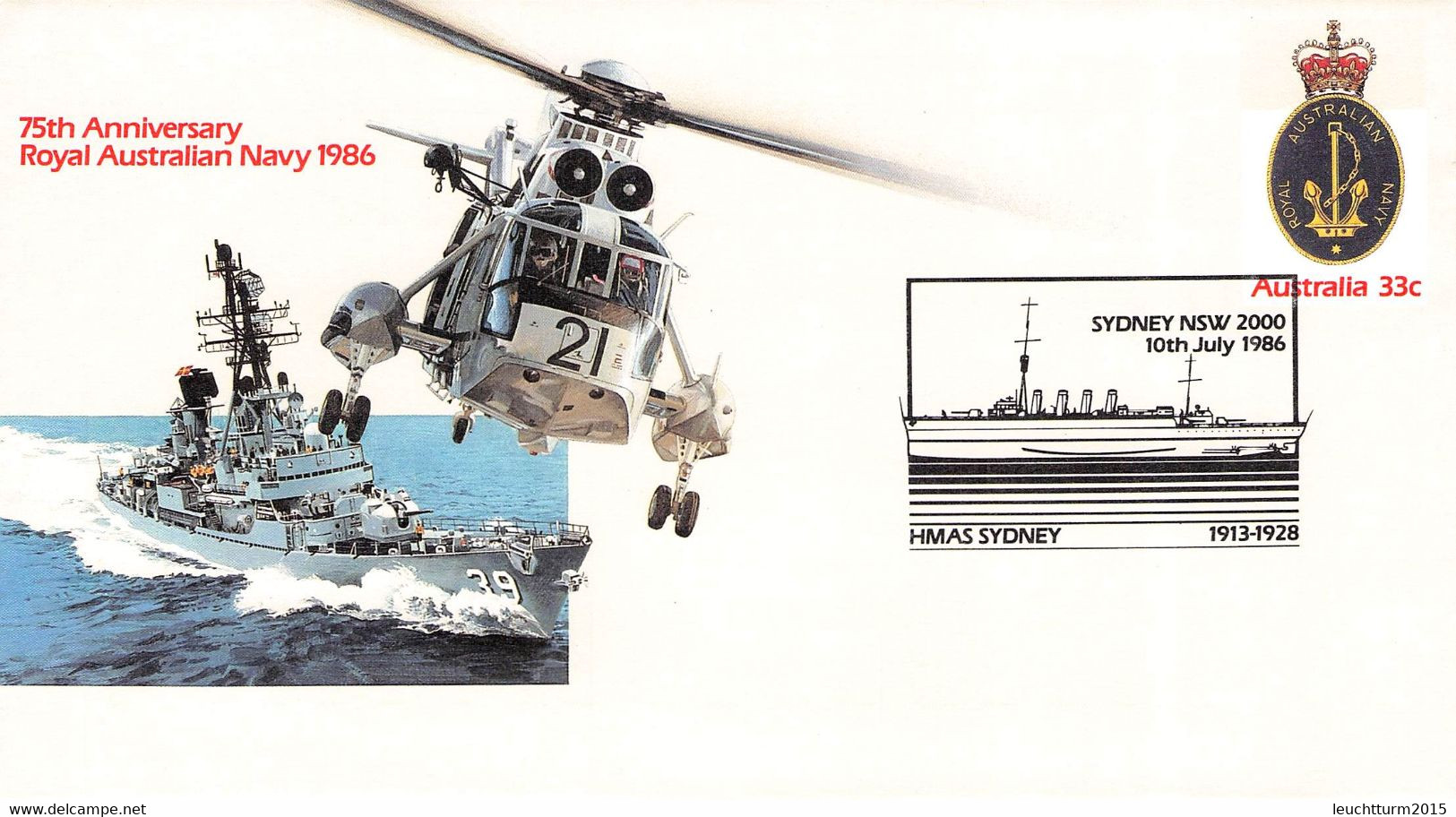 AUSTRALIA - Stationary ENVELOPE 33c AUSTRALIAN NAVY 1986 Unc /QD54 - Ganzsachen