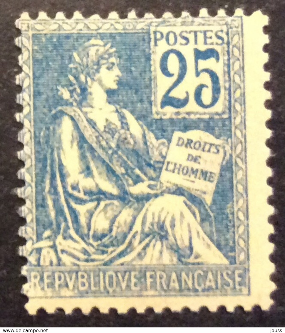 118 - 2 Mouchon 25 C Bleu Neuf * Adhérences - 1900-02 Mouchon