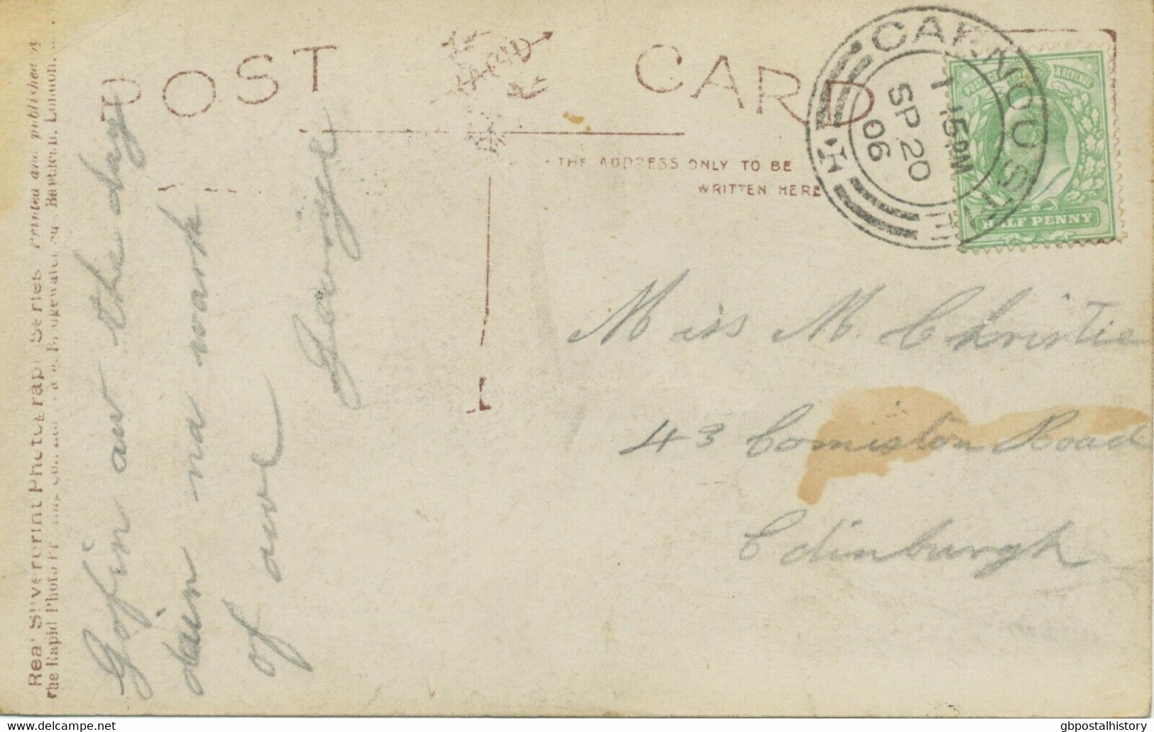 GB SCOTTISH VILLAGE POSTMARKS „CARNOUSTIE“ Very Fine Rare Strike (29mm) 1906 - Schottland