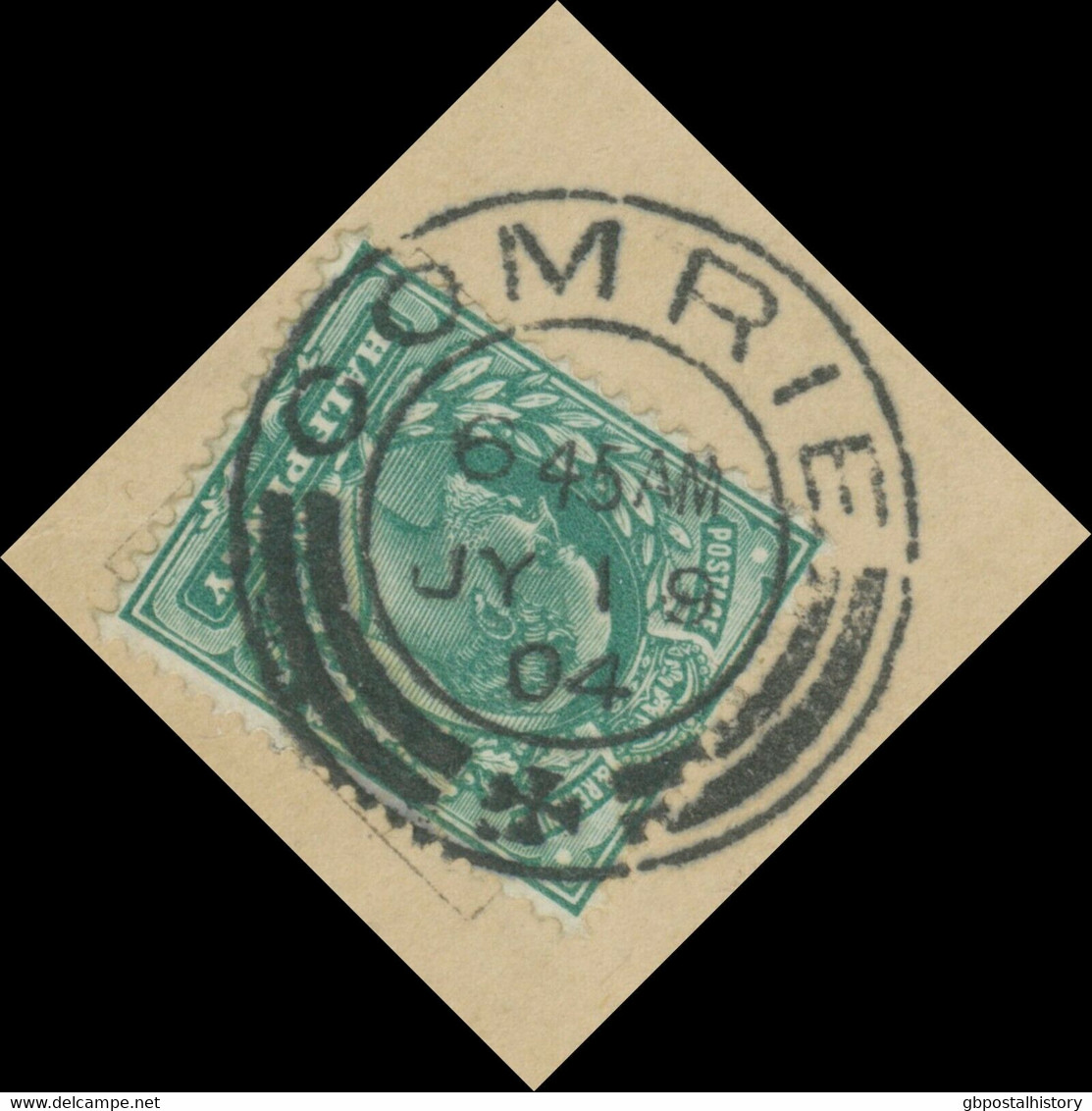 GB SCOTTISH VILLAGE POSTMARKS „COMRIE“ Superb Very Rare Strike (28mm) Pc 1904 - Scotland