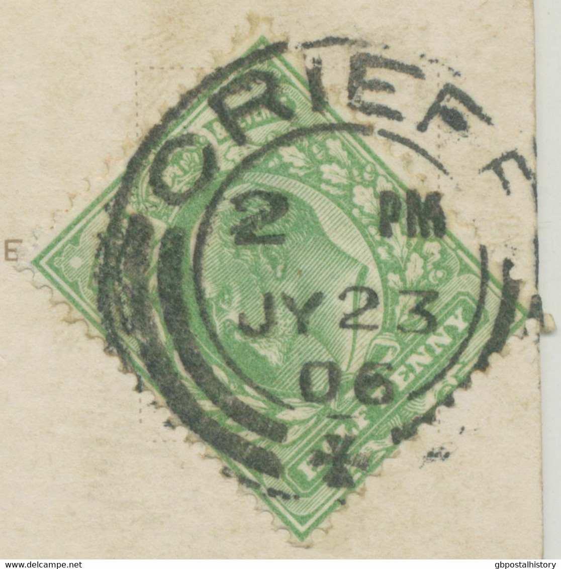 GB SCOTTISH VILLAGE POSTMARKS „CRIEFF“ VF Strike (25mm, Time Code „2 PM") 1906 - Escocia