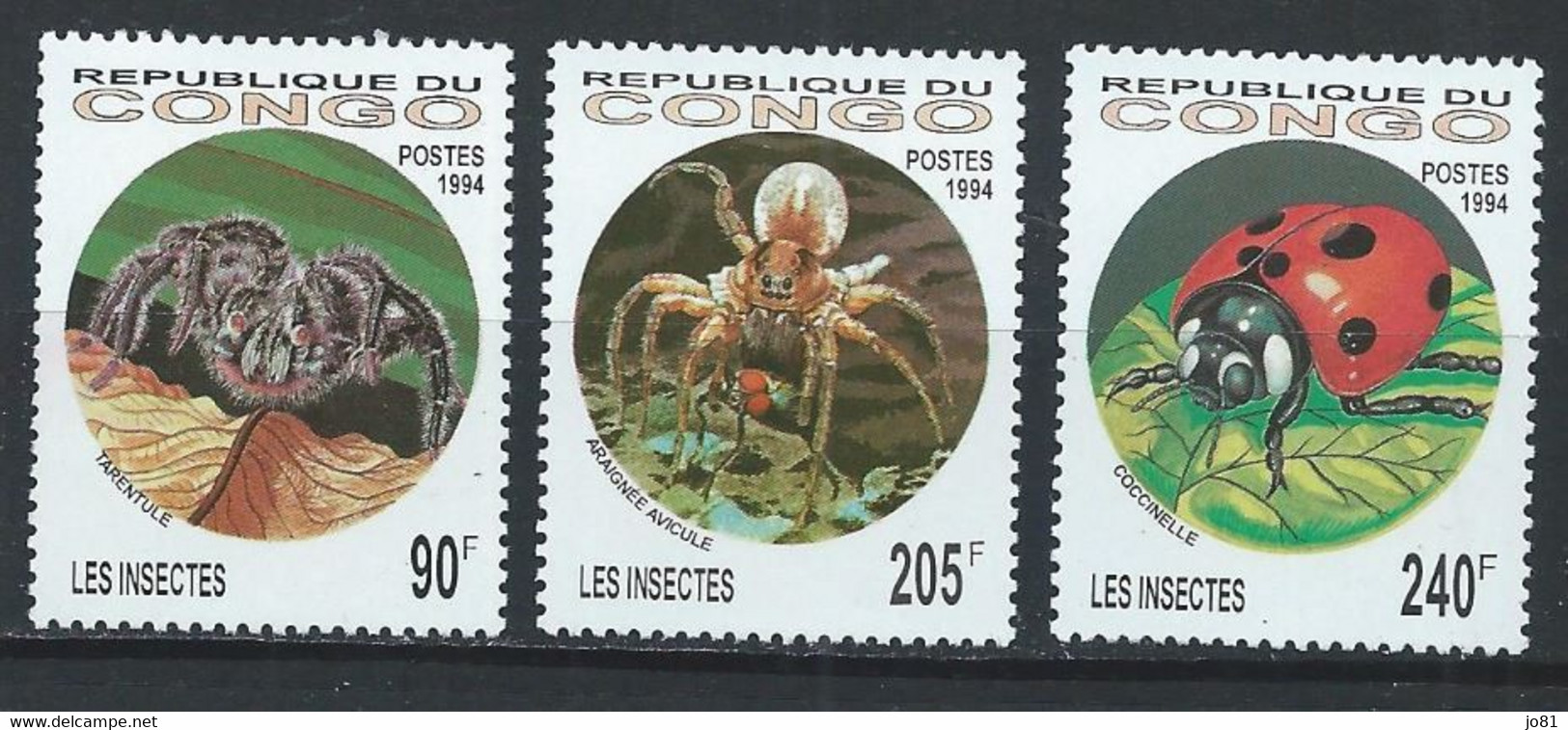 Congo-Brazzaville YT 991-993 Neuf Sans Charnière - XX - MNH Araignée Spider - Neufs