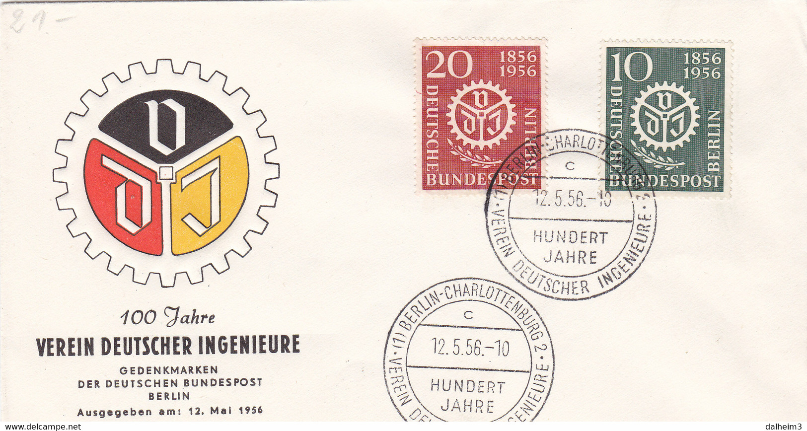 Berlin FDC 1956 - Nr. 138-39 - 100 Jahre Vereien Junger Ingenieure - Autres & Non Classés