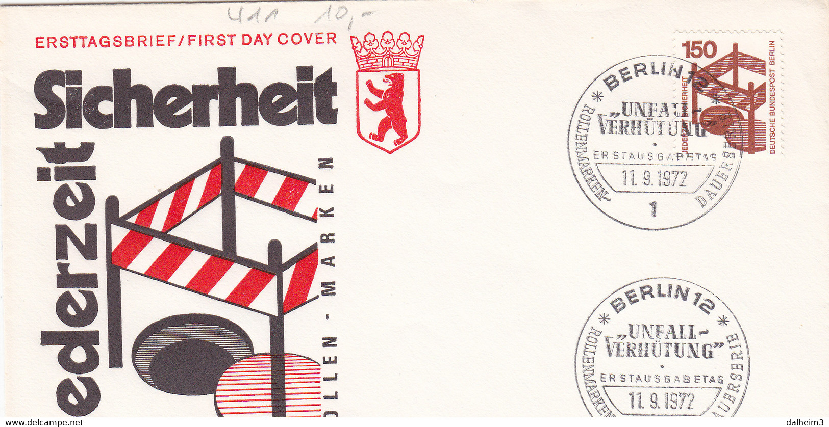 Berlin FDC 1972 -Nr.  411 A - Dauerserie Unfallverhütung - Autres & Non Classés