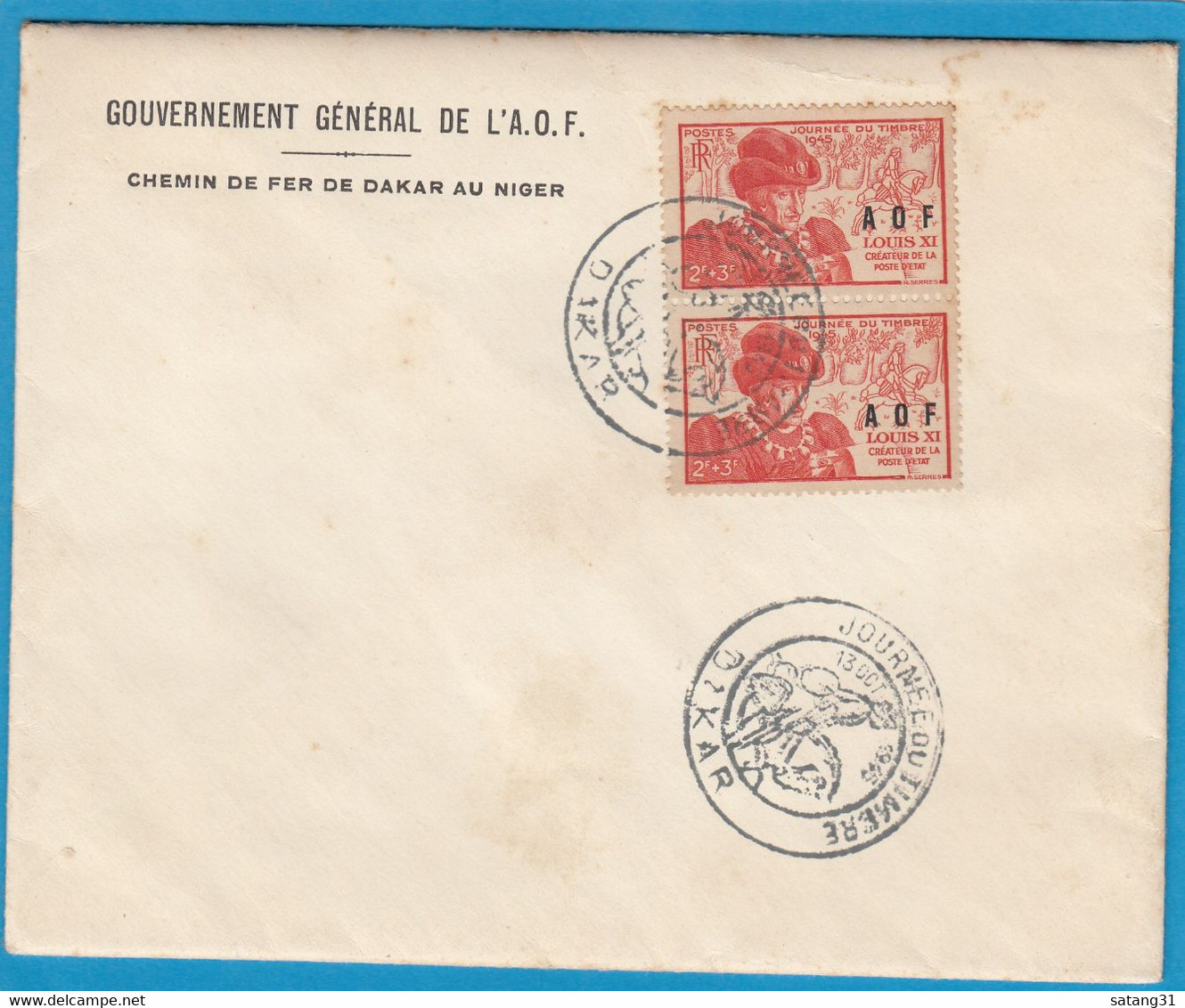 JOURNEE DU TIMBRE 1945 , DAKAR. - Lettres & Documents