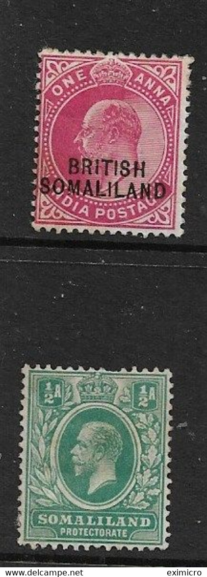 SOMALILAND 1903 1a, 1921 ½a SG 26, 73 MOUNTED MINT Cat £4 - Somaliland (Herrschaft ...-1959)