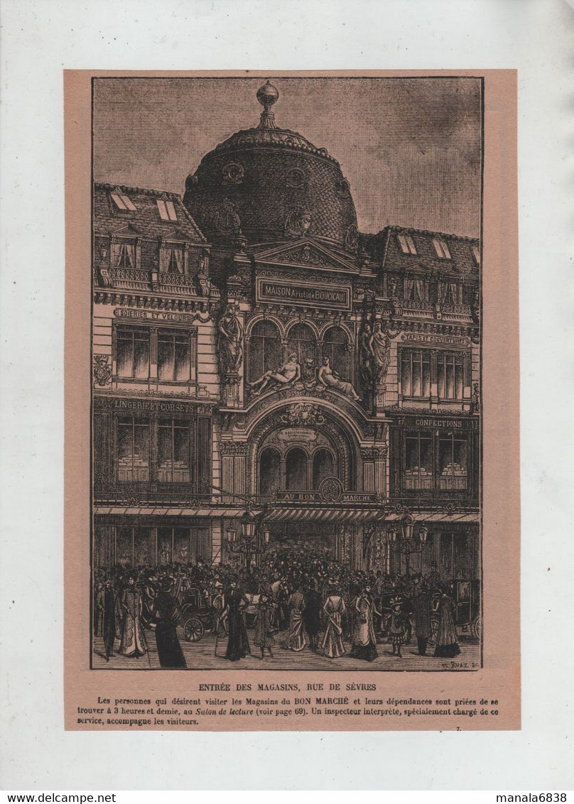 Au Bon Marché Paris 1901 Entrée Des Magasins Inspecteur Interprète Douce Prévenance Marcel Capy - Zonder Classificatie