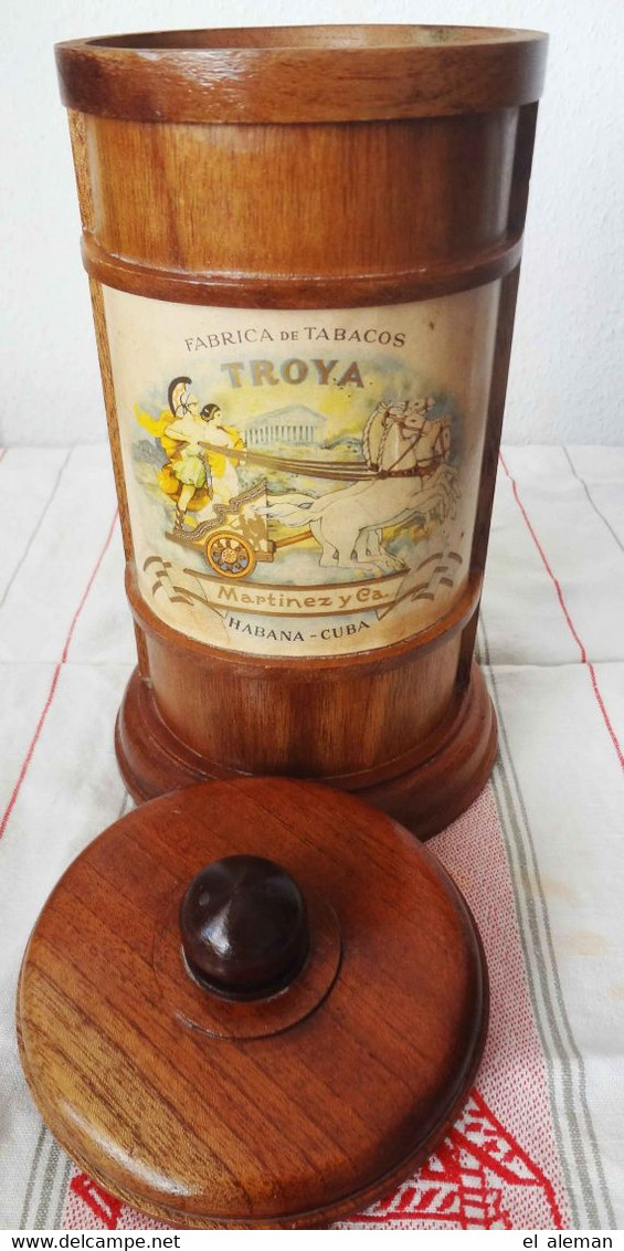 Zigarren Jar Holz Zedernholz „Troya“ Habanos Humidor historisch, sehr rar