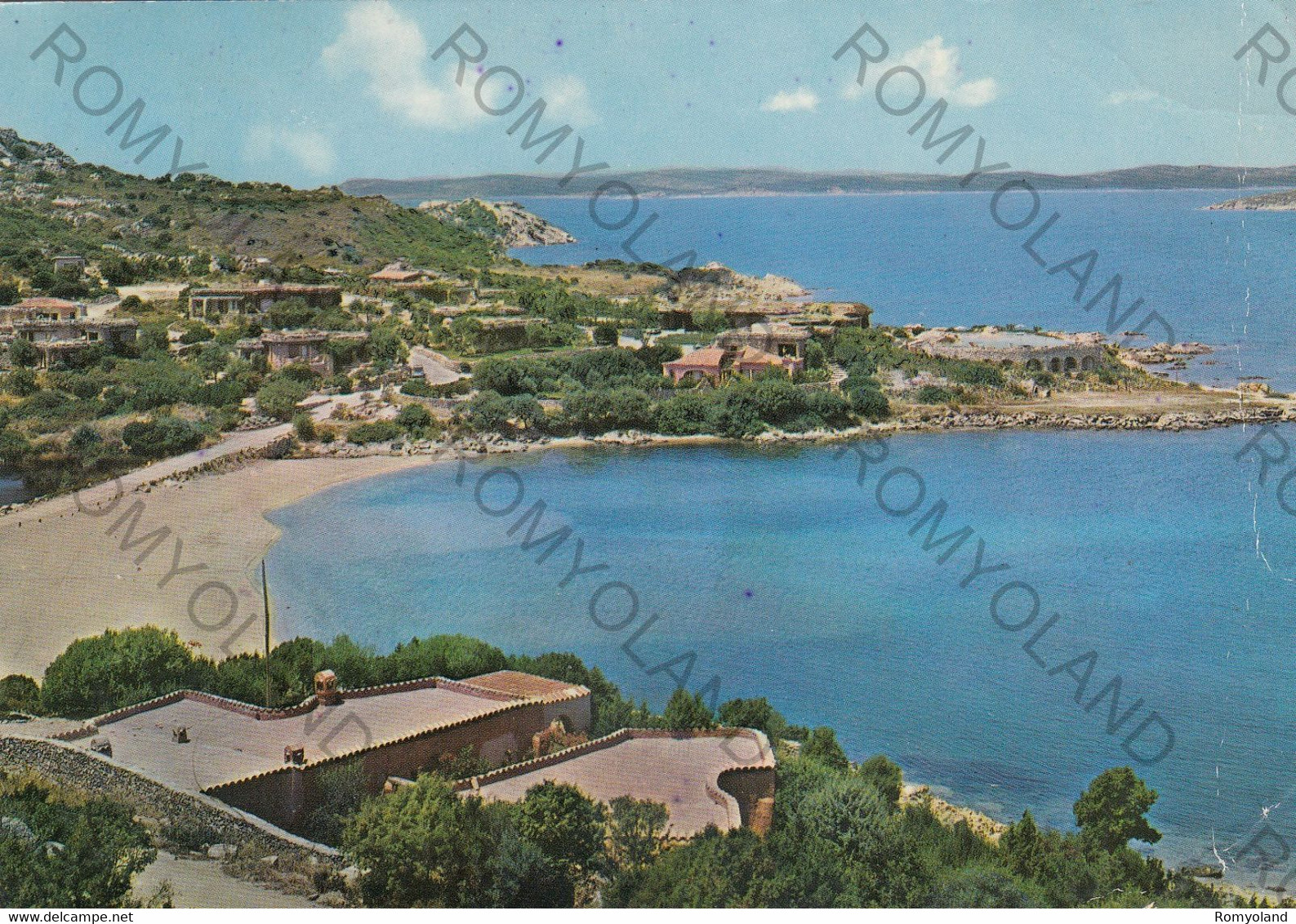 CARTOLINA  PORTO CERVO,SARDEGNA,LUNGOMARE,SPIAGGIA,VACANZA,MARE,ESTATE,BAGNI,BARCHE A VELA,BELLA ITALIA,VIAGGIATA 1971 - Olbia