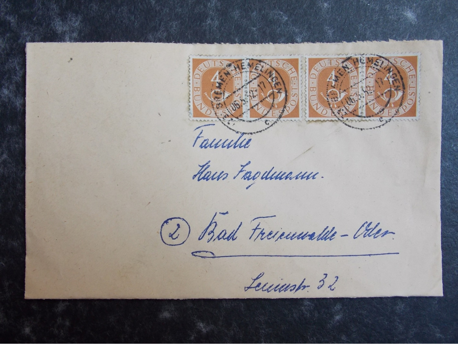 1952 DEUTSCHLAND Brief BREMEN HEMELINGEN Nach BAD FRIEDENWALDE - Lettres & Documents