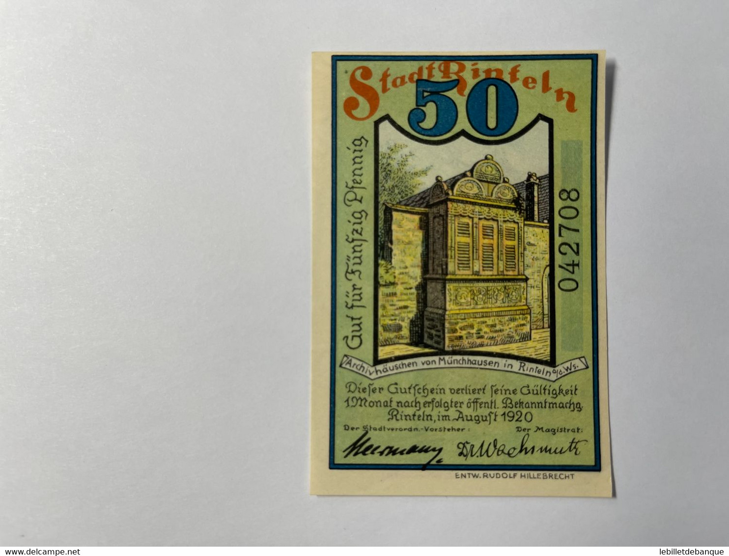 Allemagne Notgeld Rinteln 50 Pfennig - Collezioni