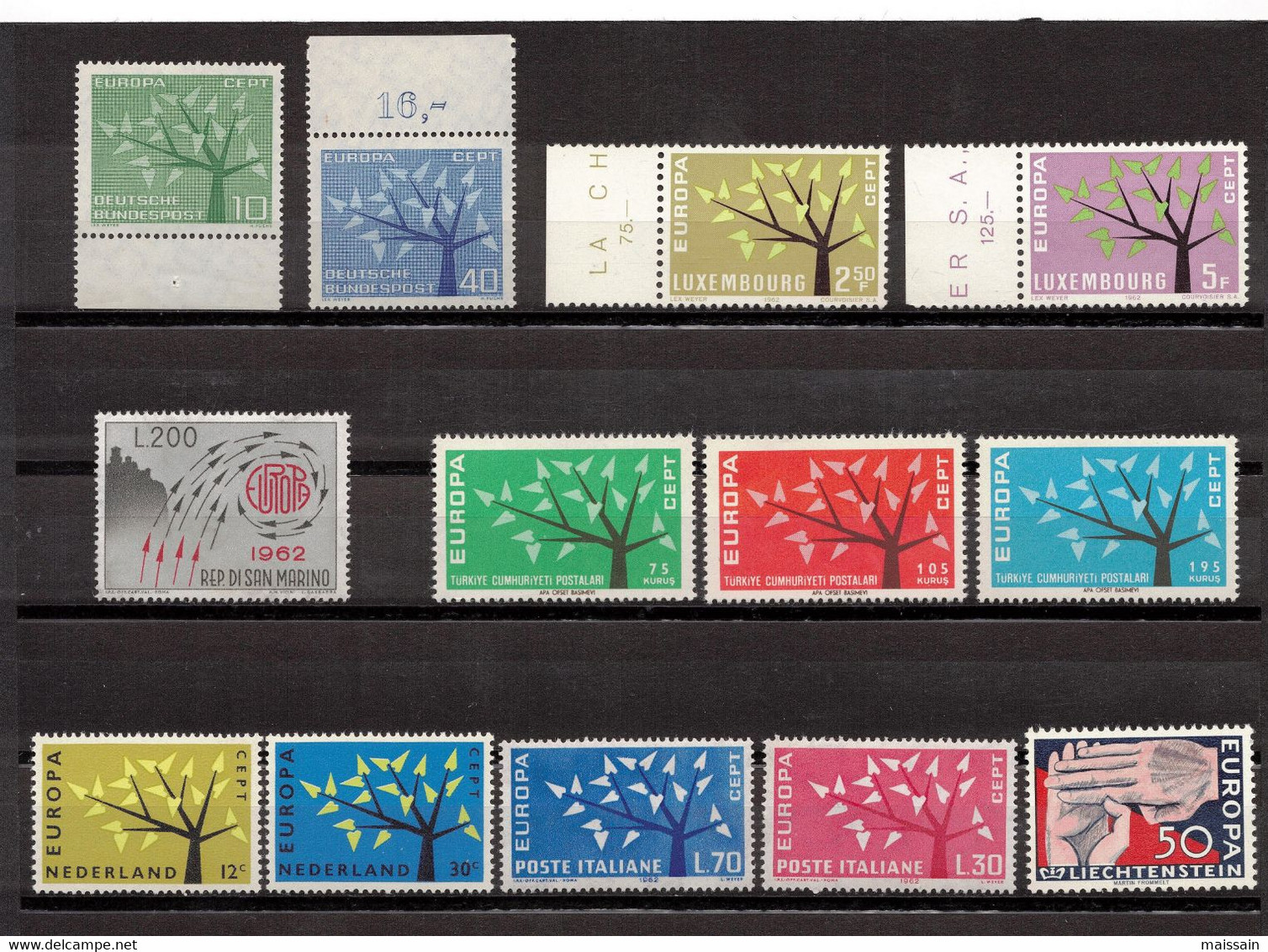 Europa: diverses séries de 1958 à 1984 . Timbres neuf sans charnière( bonnes valeurs)