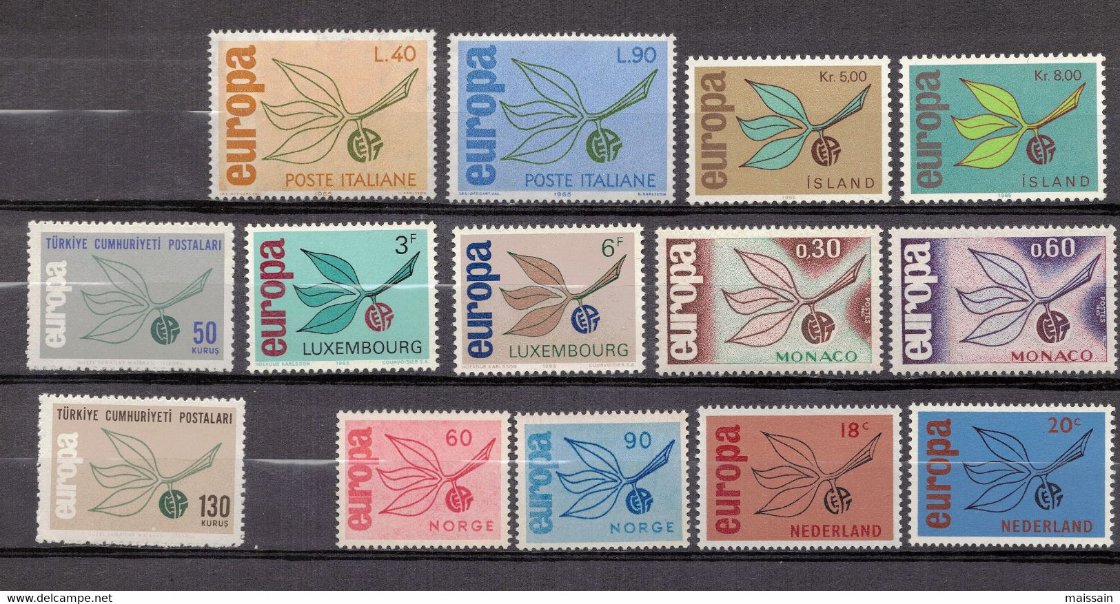 Europa: diverses séries de 1958 à 1984 . Timbres neuf sans charnière( bonnes valeurs)