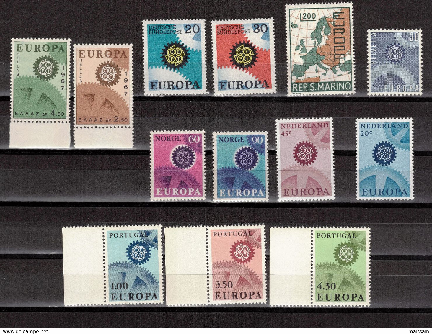 Europa: diverses séries de 1958 à 1984 . Timbres neuf sans charnière( bonnes valeurs)