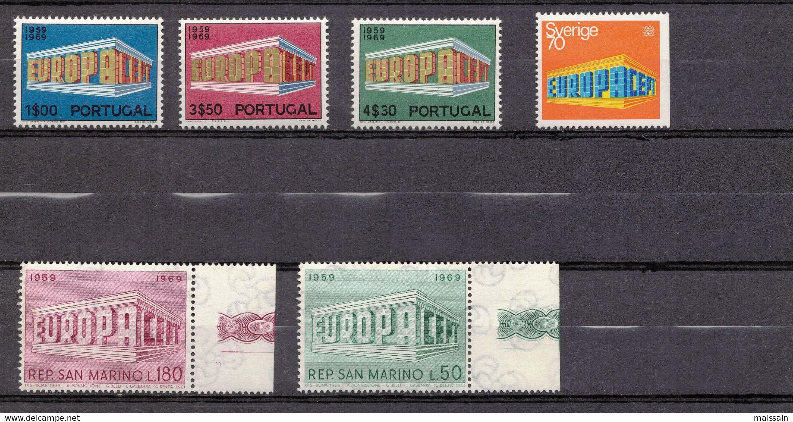 Europa: diverses séries de 1958 à 1984 . Timbres neuf sans charnière( bonnes valeurs)