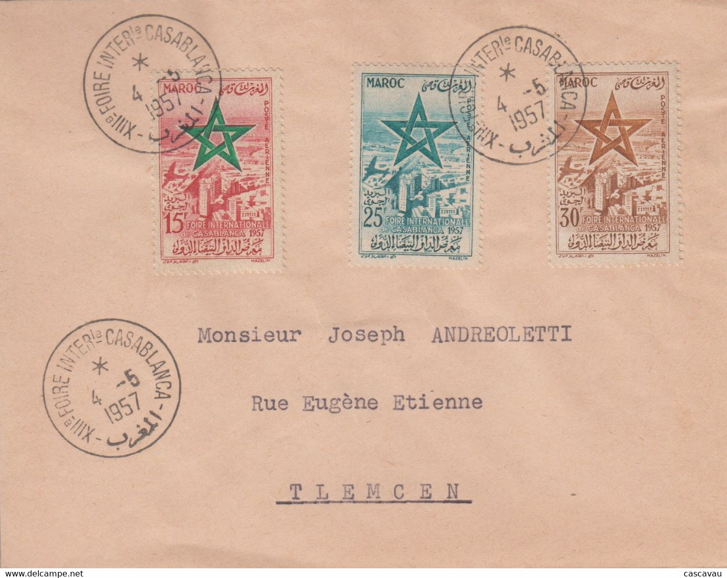 Enveloppe   MAROC   Oblitération   Foire  Internationale  De   CASABLANCA   1957 - Maroc (1956-...)