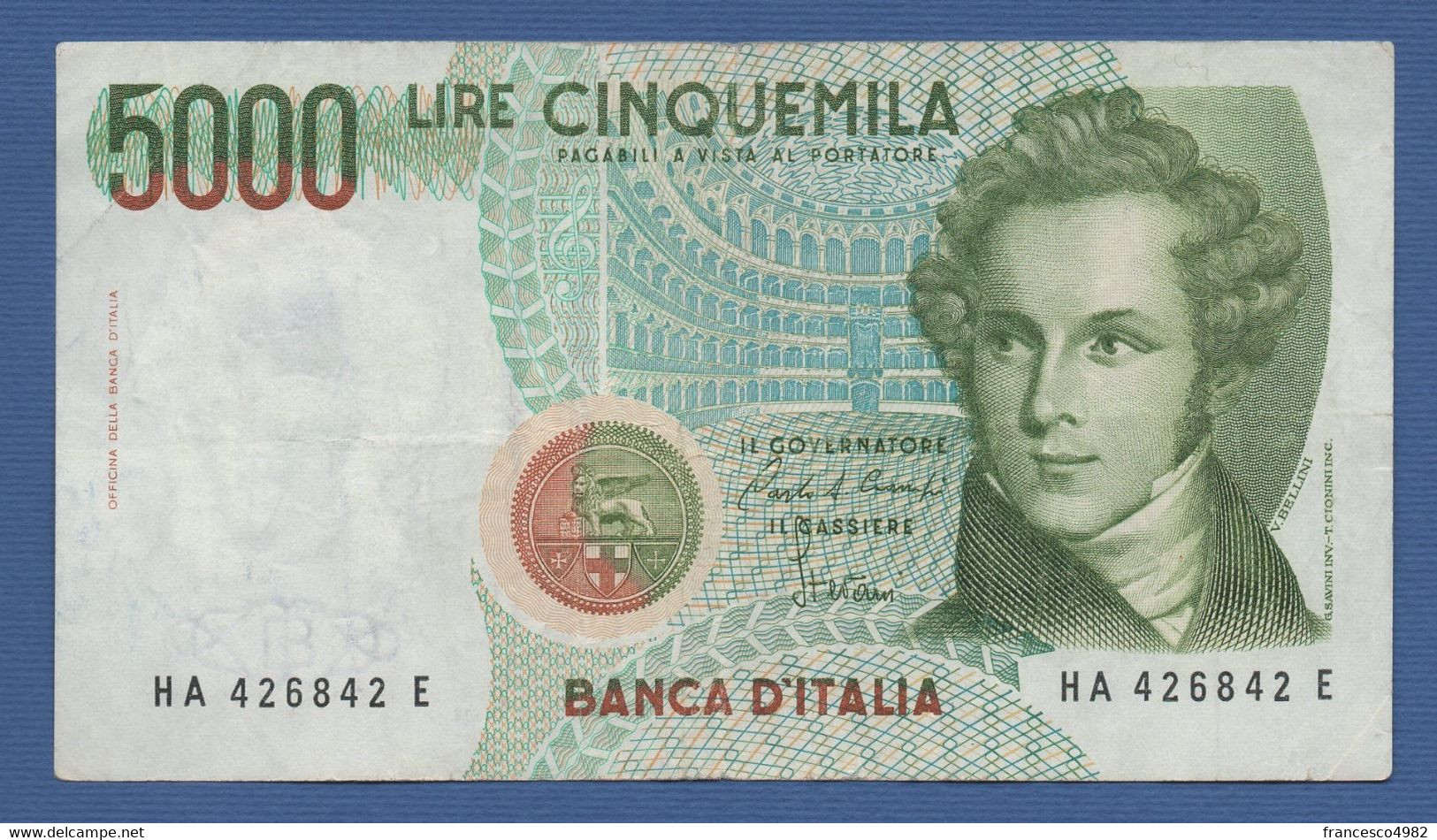 ITALY - P.111a – 5.000 LIRE 1985 -  Circolata - Serie HA-E - 5.000 Lire