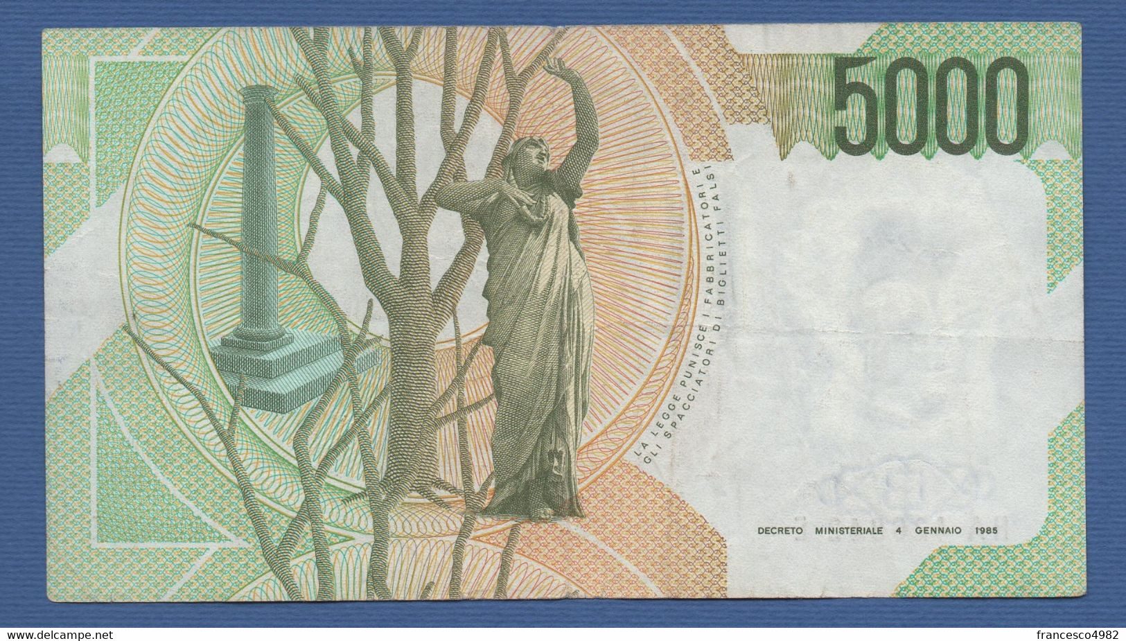 ITALY - P.111a – 5.000 LIRE 1985 -  Circolata - Serie HA-E - 5000 Lire