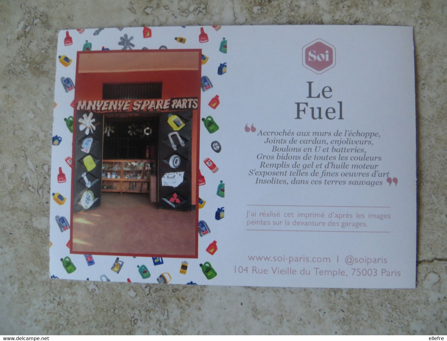 CPM Carte Publicitaire Mode Femme SOI Paris Chemisier Imprimé FUEL Texte  De La Créatrice Au Recto - Mode