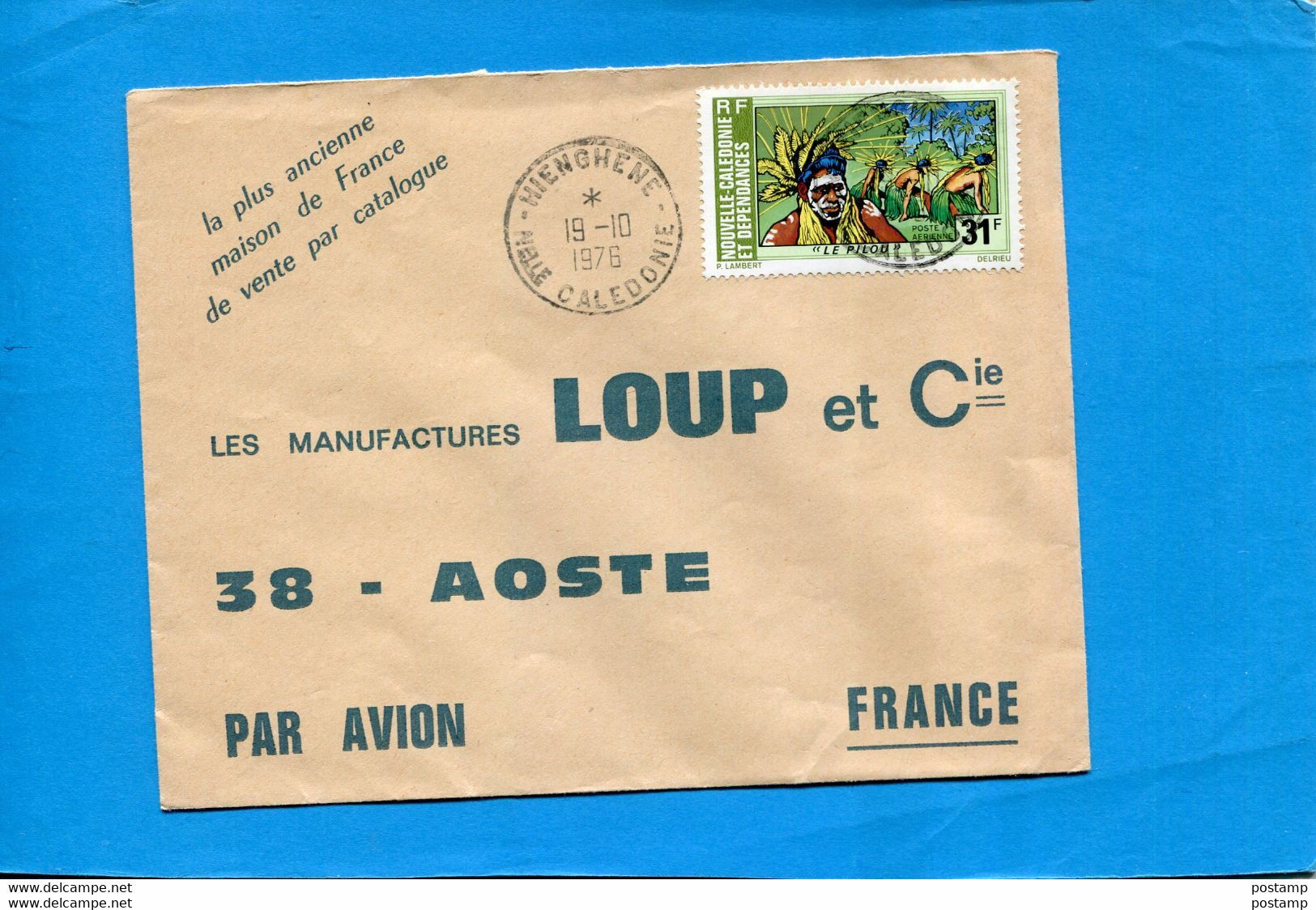 MARCOPHILIE-NLLE CALEDONIE-Lettre +Thematic Cad 1975-NIENCHENE-stamps N°A164-"le Pilou" - Cartas & Documentos