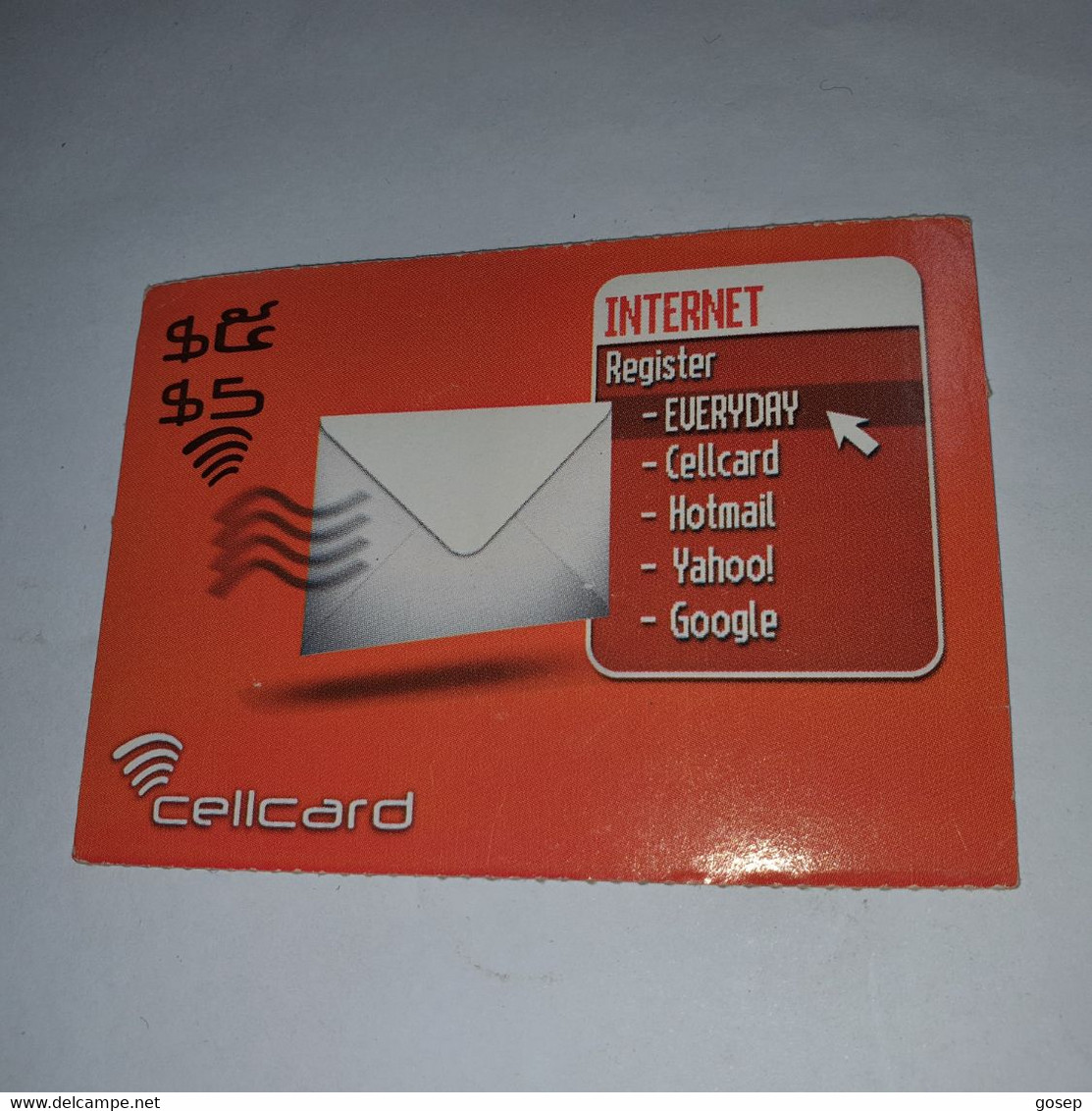 Cambodia-(KH-CEL-REF-0017a)-internet-(16)-(4521-8098-1337-99)-(31/12/2008)-($5)-used Card+1card Prepiad - Cambodja