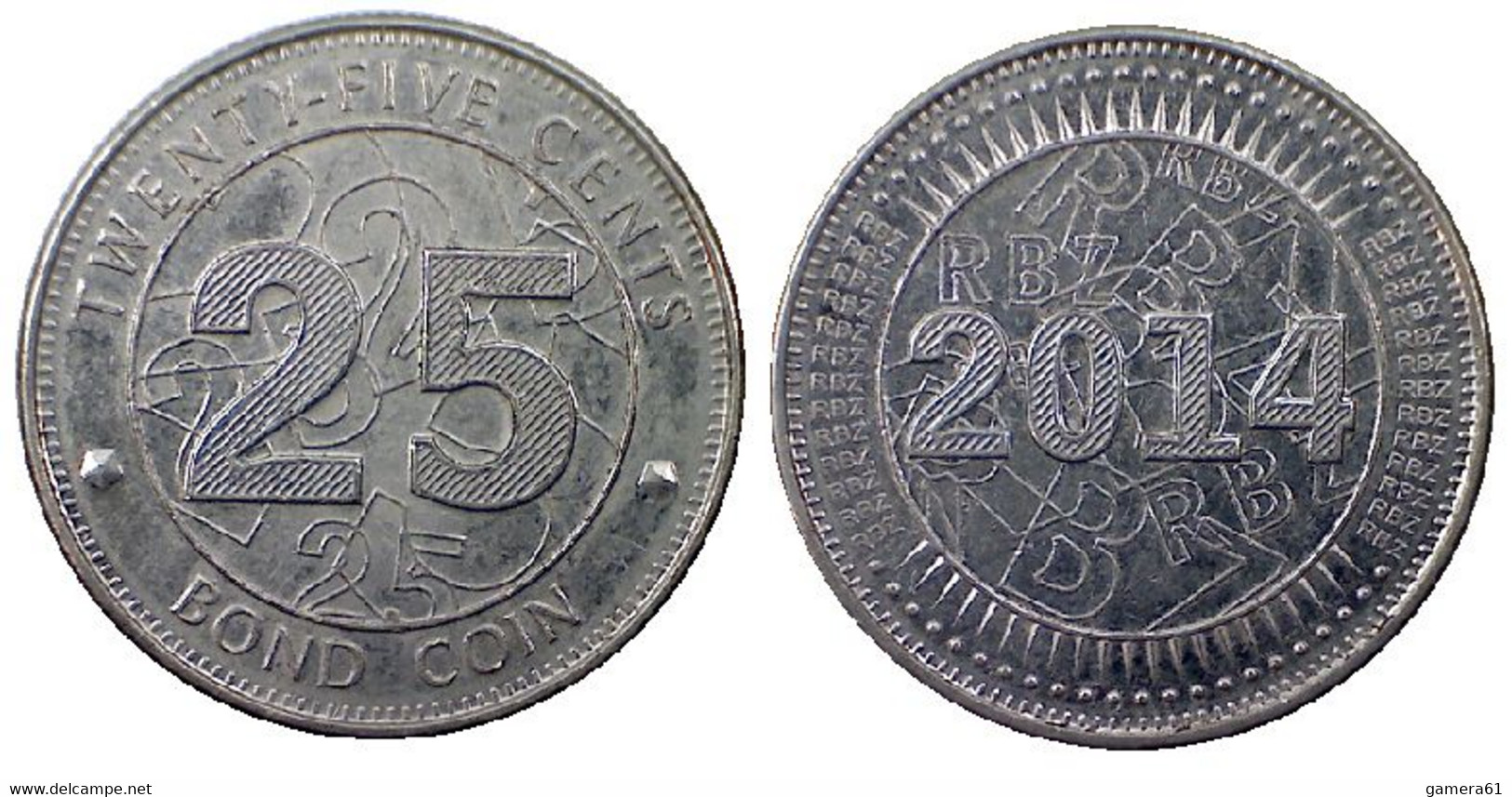 02653b ZIMBABWEAN BOND COINS 25 Cent 2014 - Zimbabwe